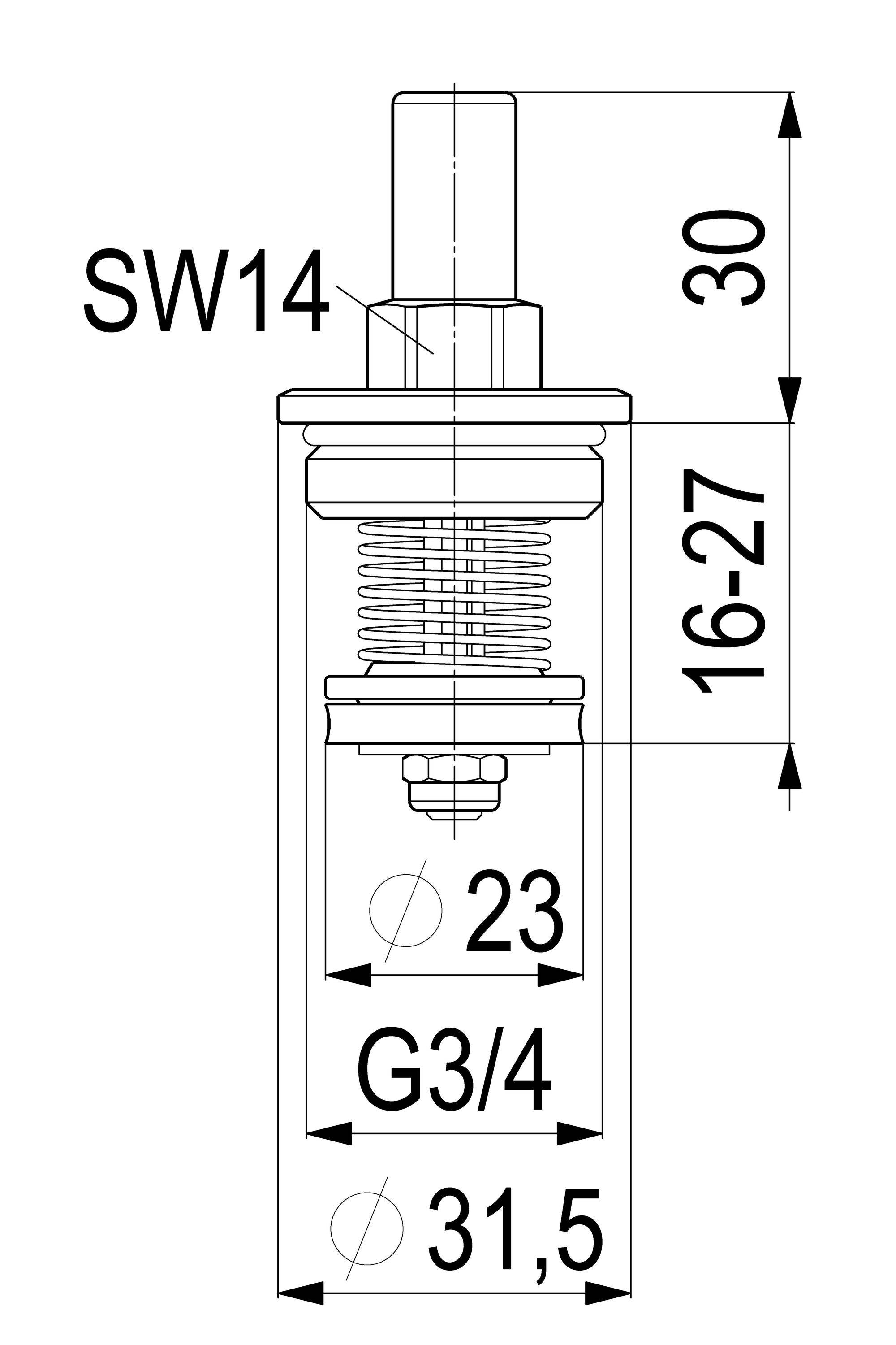 Schlösser Armaturen JS OBERTEIL F. RUECKSCHLAGVENTIL DN20,3/4",MESSING,EPDM 7658