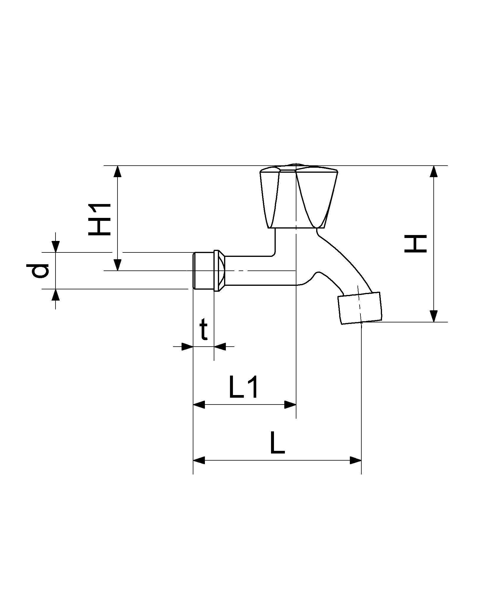 Schlösser Armaturen JS AUSLAUFVENTIL MIT PERLATOR DREIKANTHAUBENGRIFF,1/2",POL