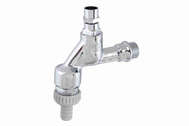 Schlösser Armaturen JS AUSLAUFVENTIL MIT RB,RV,SV STECKSCHL.-OT,3/4",POL. CHR.