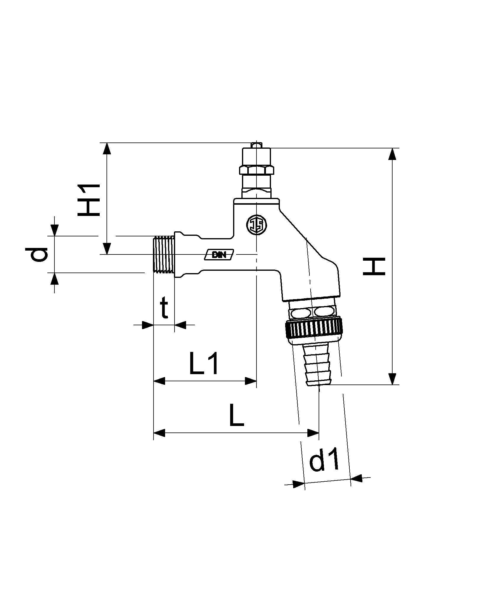 Schlösser Armaturen JS AUSLAUFVENTIL MIT RB,RV,SV STECKSCHL.-OT,1/2",POL. CHR.