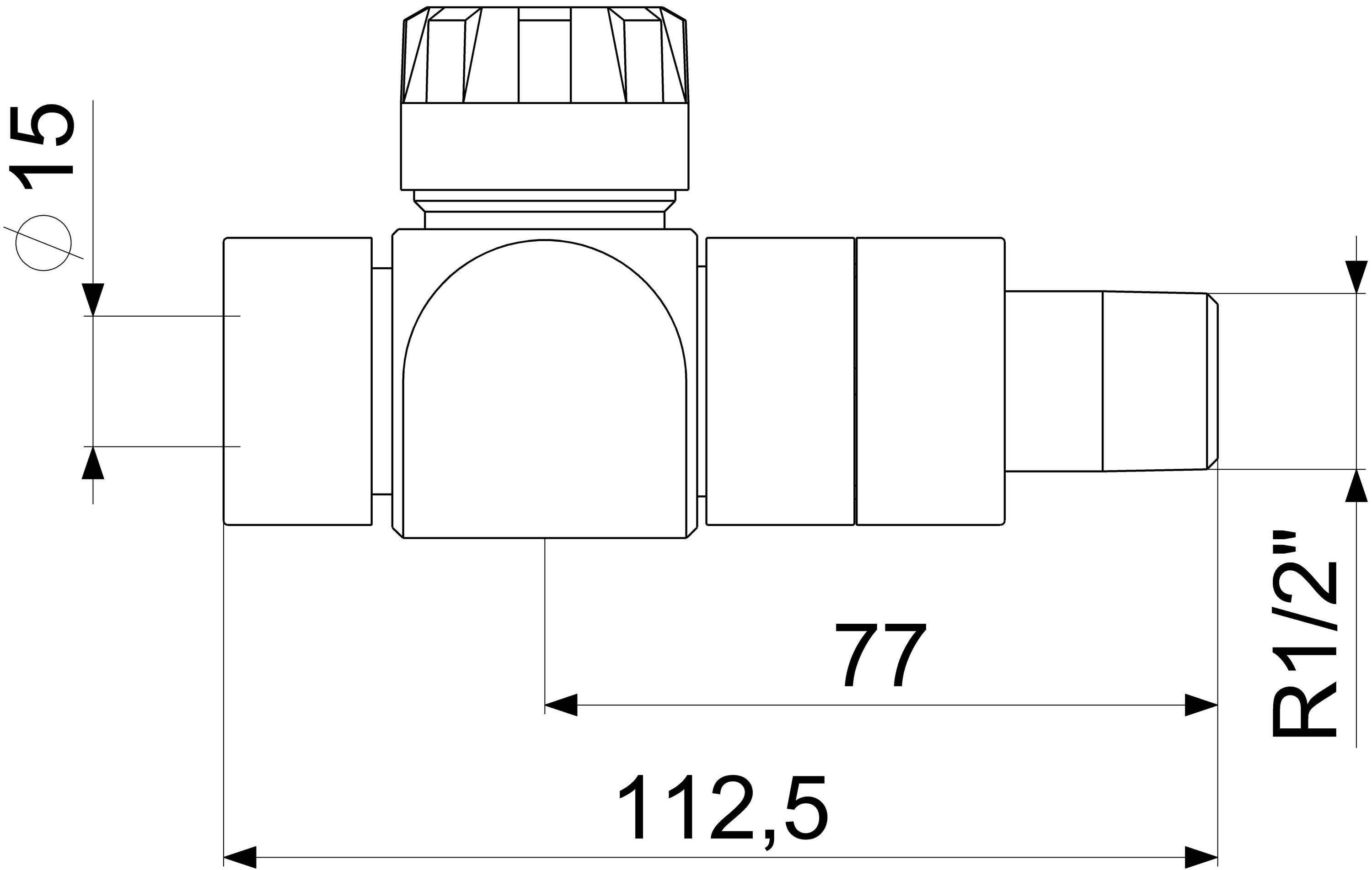 Schlösser Armaturen JS THERMOSTATVENTIL DURCHG.-FORM DN15,1/2",REINWEISS 765540,