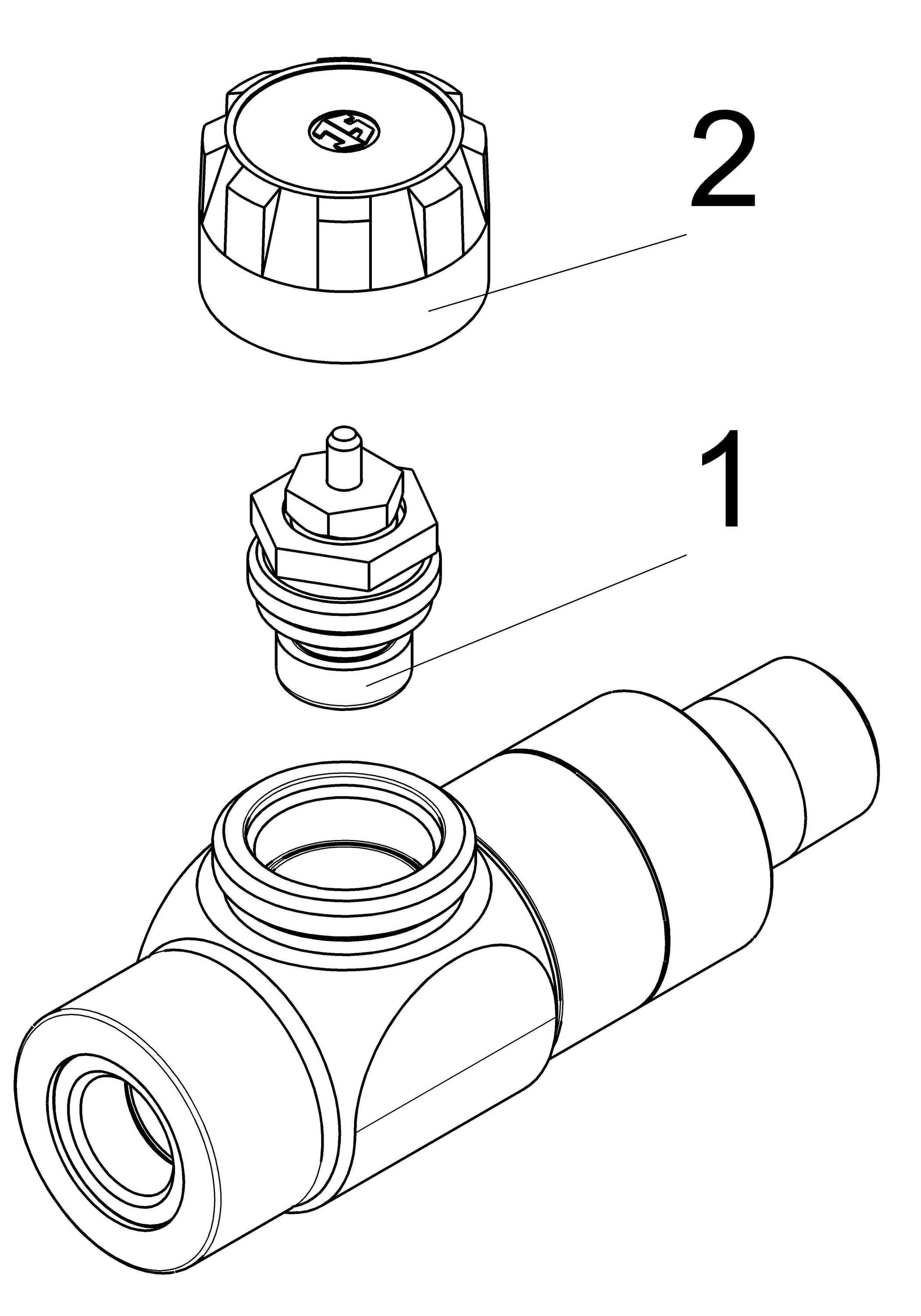 Schlösser Armaturen JS THERMOSTATVENTIL DURCHG.-FORM DN15,1/2",EDELSTAHL DESIGN