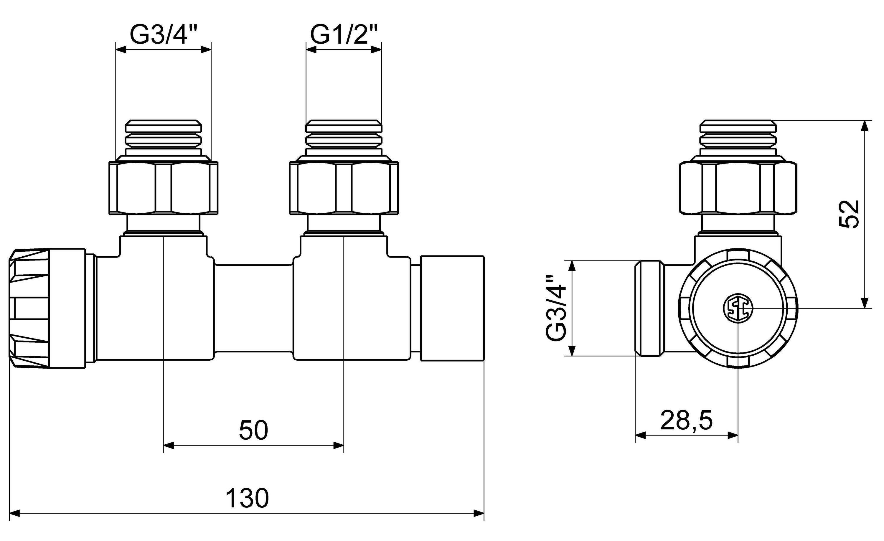 Schlösser Armaturen JS DUOPLEX KOMBIARMATUR DN15,1/2" ENTLEERB,ECKF,DN15,1/2",RE