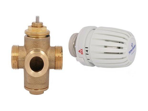 Schlösser Armaturen JS DREIWEGE-THERMOSTATVENTIL-SET HK-ANSCHL.RE.,3x3/4"AG,SYMM