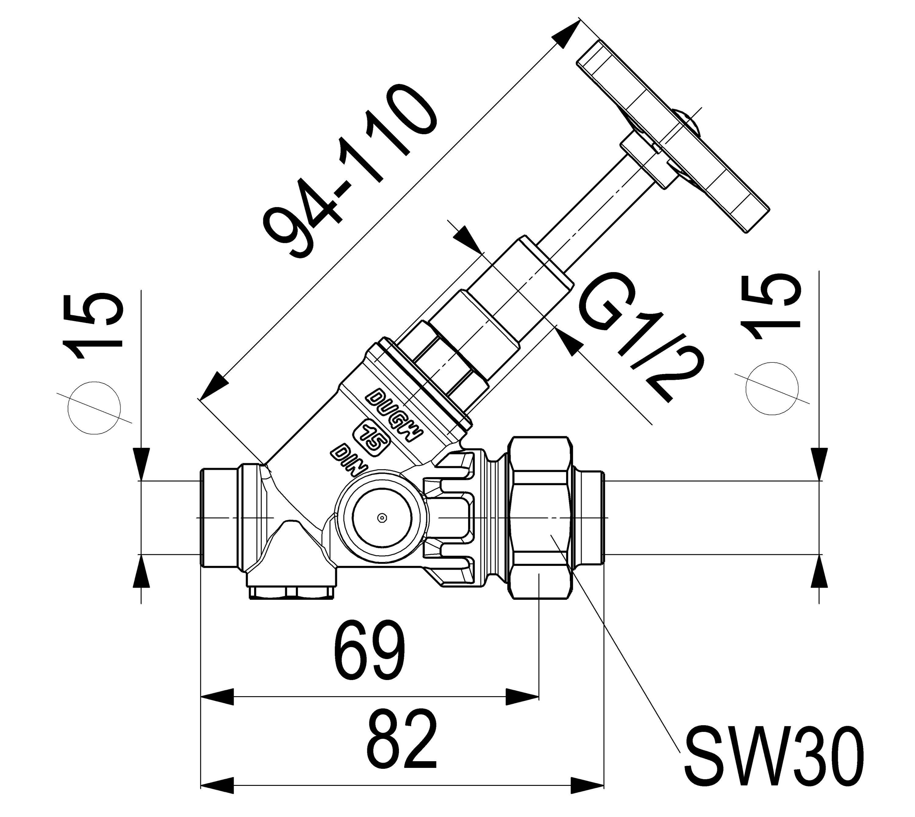 JS KFR-VENTIL,O.ENTL.,AUSG.LOETV. STEIG.SPINDEL,DN15,LOET 15,DVGW