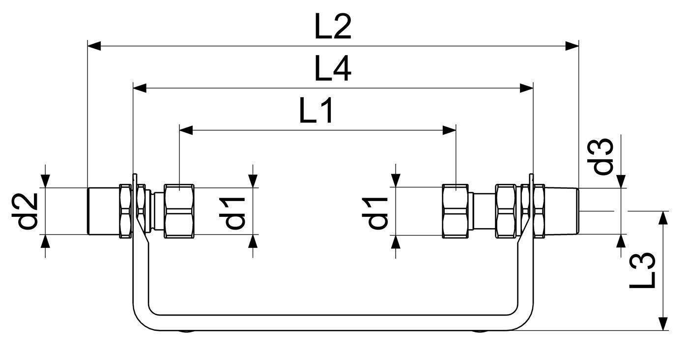 Schlösser Wasserzähler-Bügel 2250 3/4 Qn 2,5, st, vz, waag., Verschraubg.