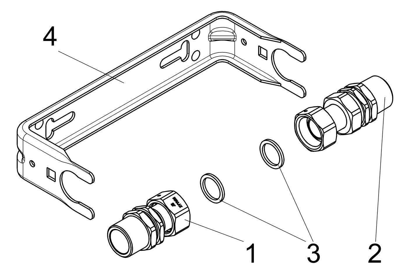 Schlösser Wasserzähler-Bügel 2250 1 Qn 2,5, st, vz, waag., Verschraubg.