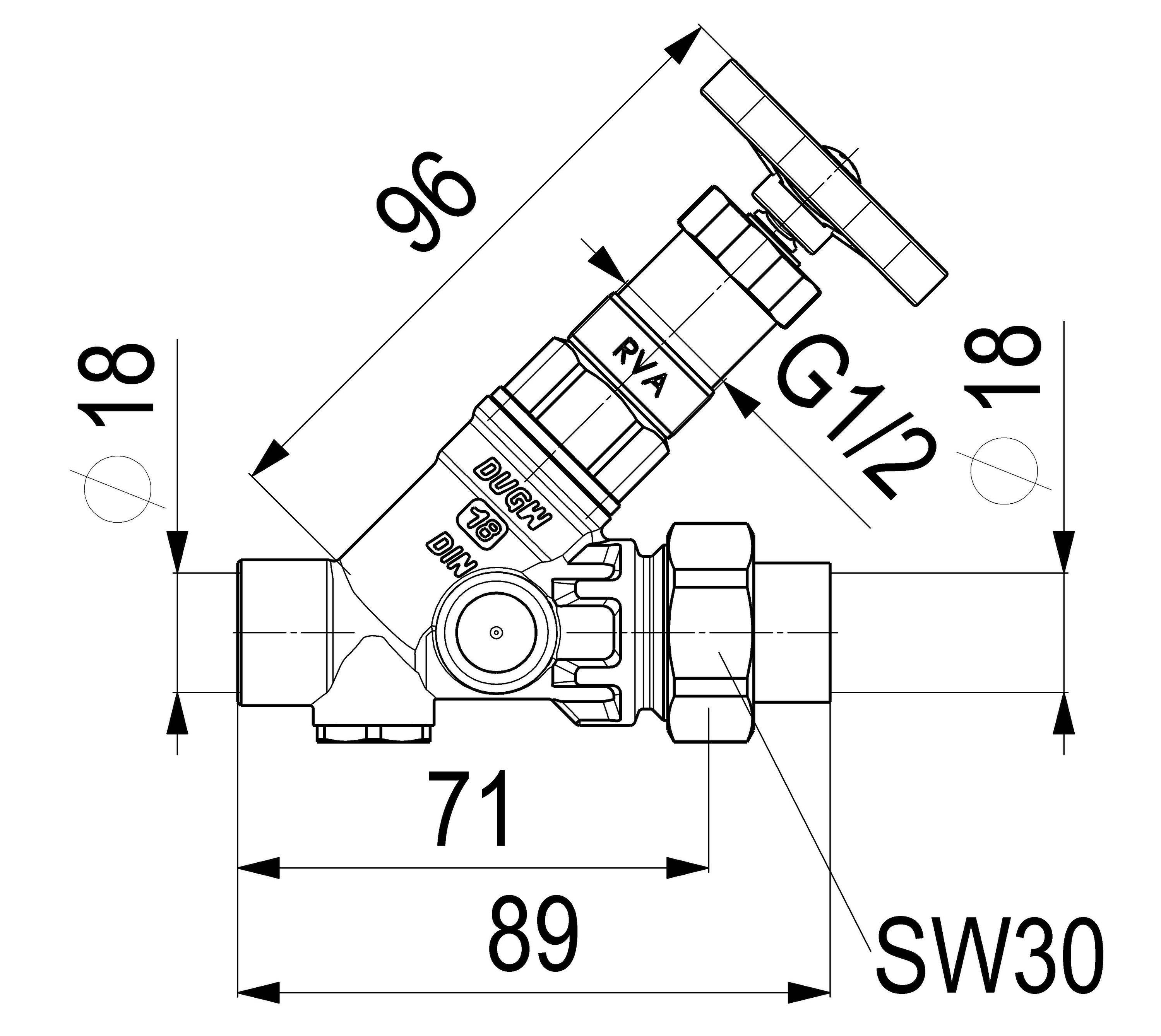 Schlösser Armaturen JS KFR-VENTIL,O.ENTL.,AUSG.LOETV. N.STEIG.SPINDEL,DN20,LOET