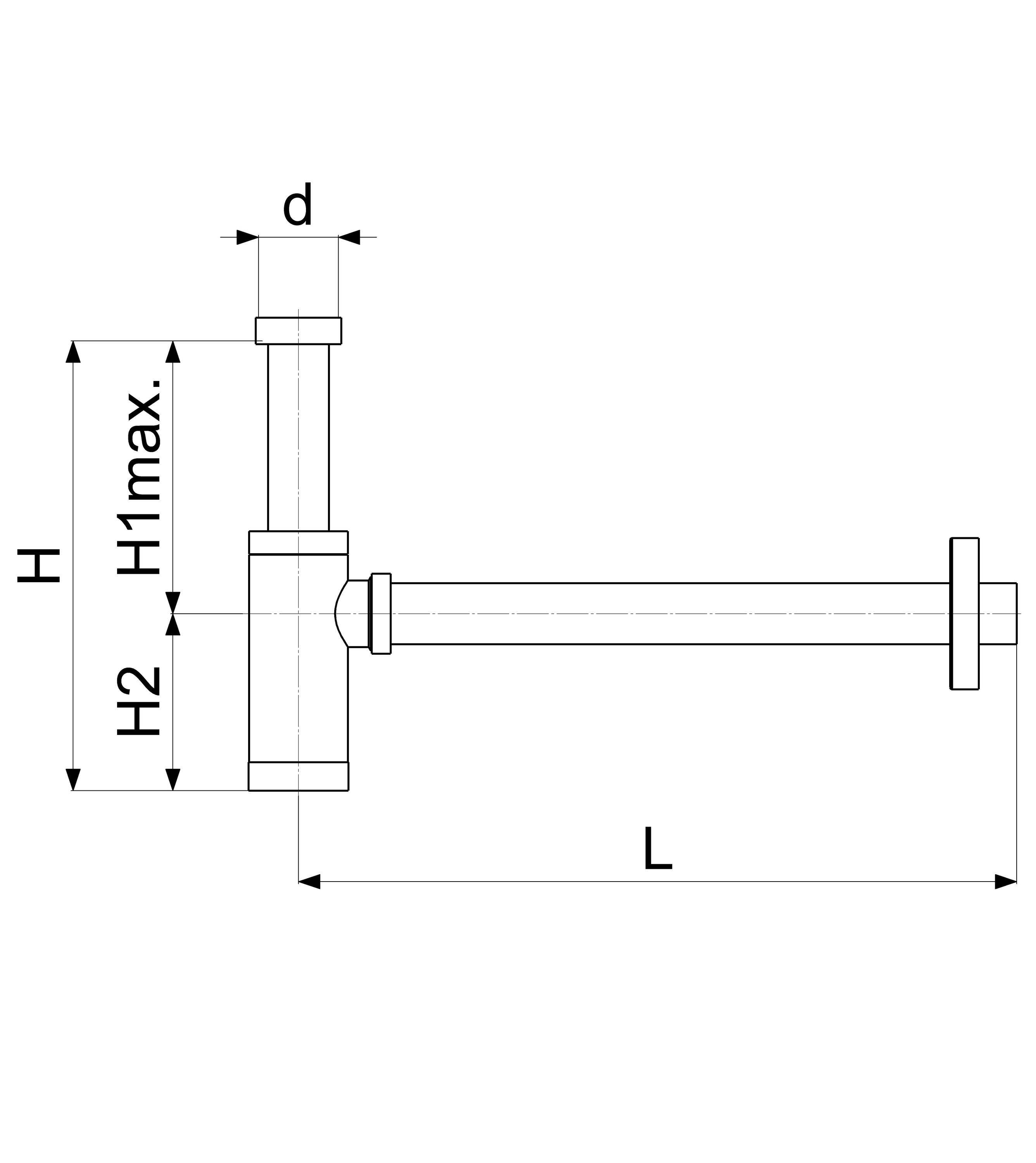 Schlösser Armaturen JS Syphon Quadral de Luxe, in massiver Ausführung, mit gegos