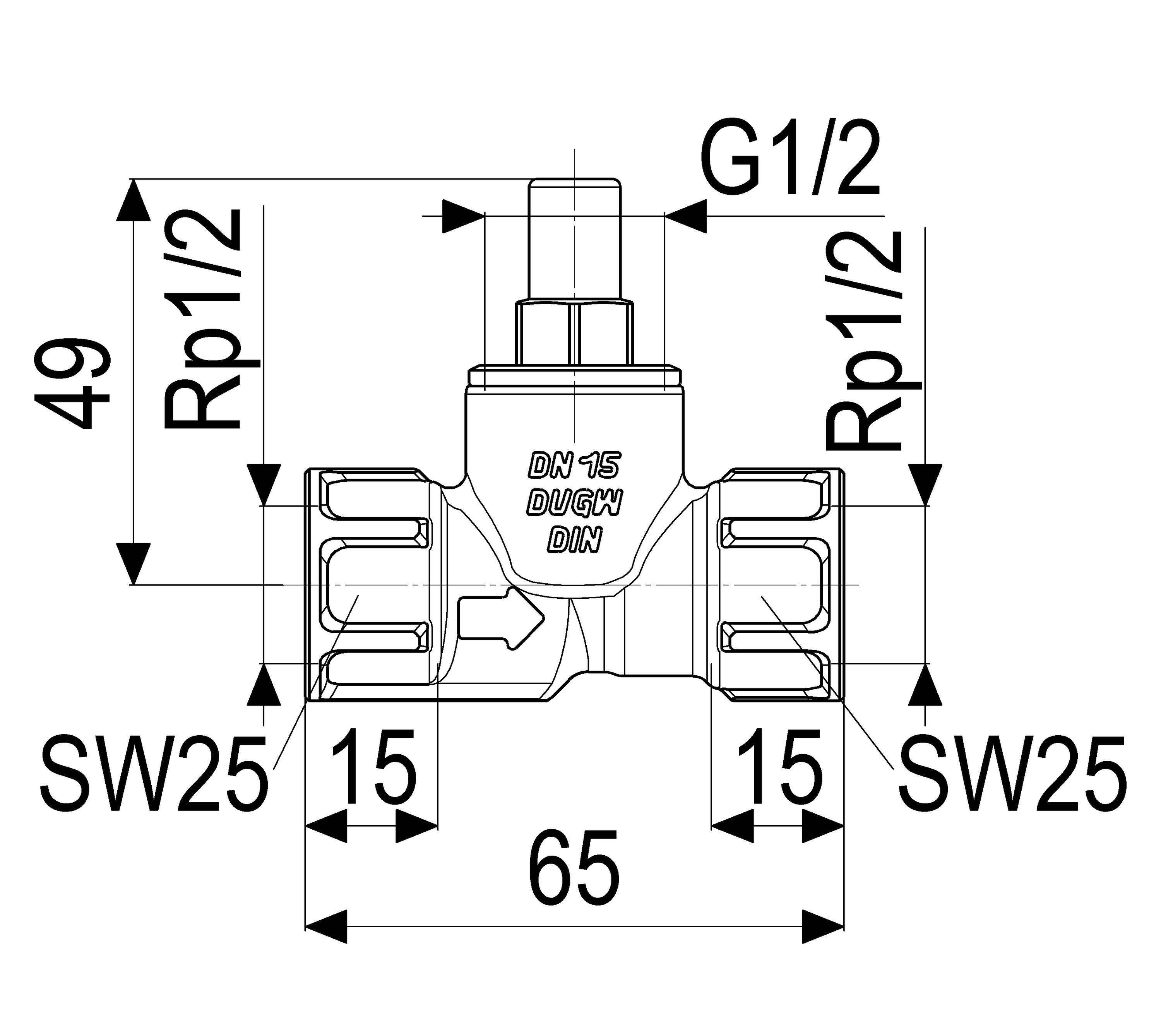 Schlösser Armaturen JS RUECKSCHLAGVENTIL, GERADSITZ MUFFENANSCHLUSS,DN15,G 1/2"