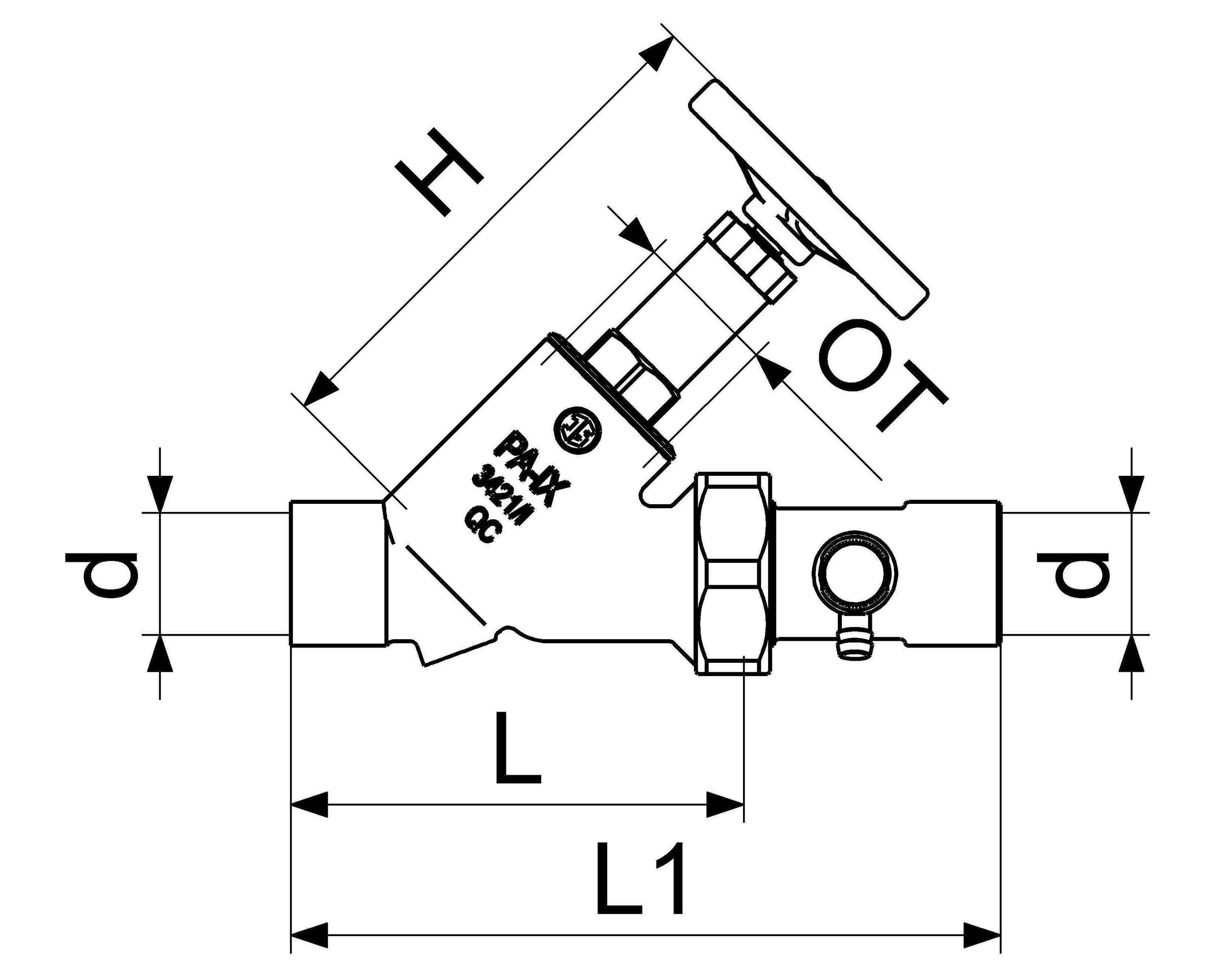 Schlösser Armaturen JS FREISTROMVENTIL, MIT ENTL. IN VSB AUSG,N.ST.SP,DN32,LOET3