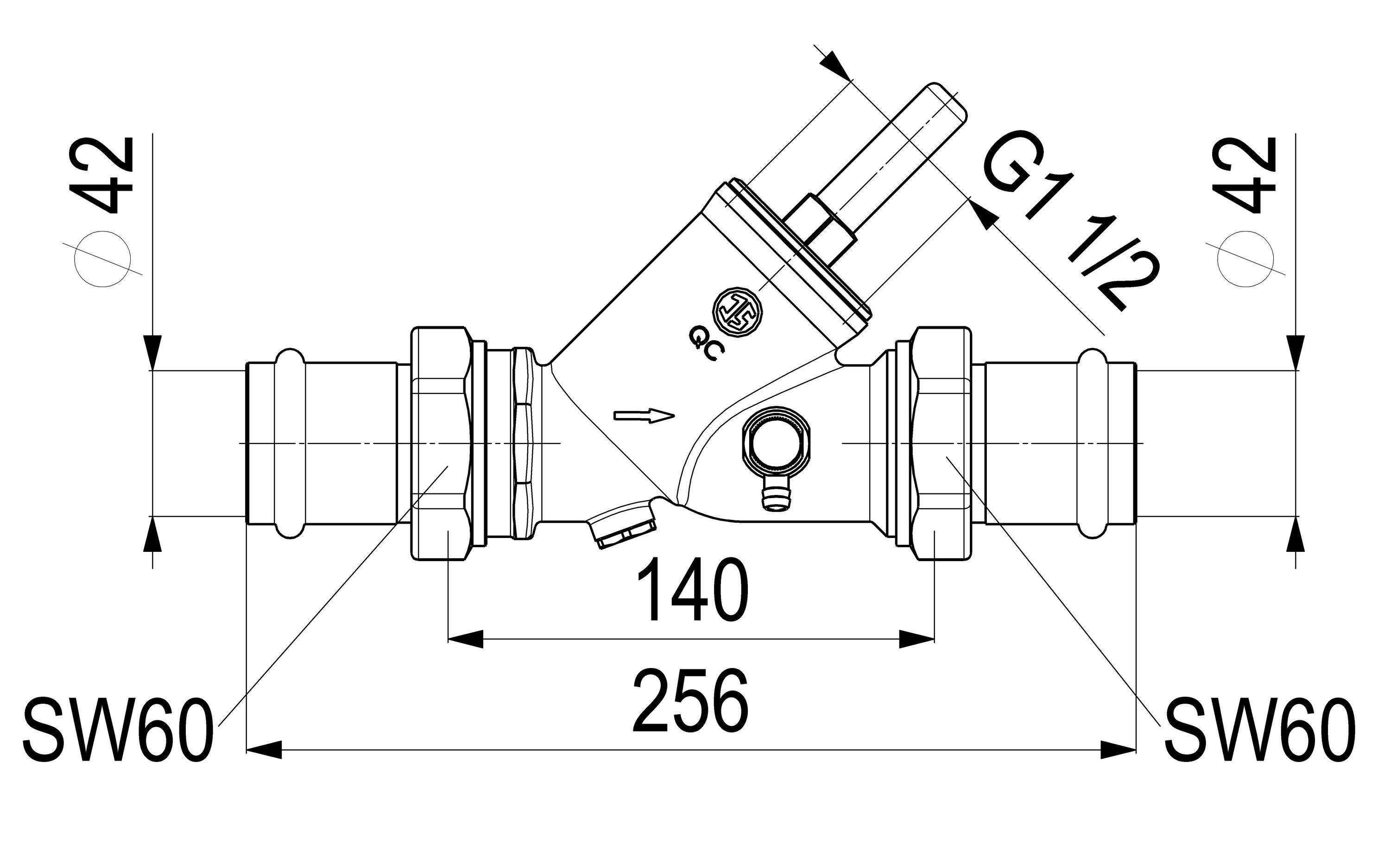 Schlösser Armaturen JS RUECKFLUSSVERHINDERER, M.ENTL. PRESS AG MULTI,DN40,PRESS