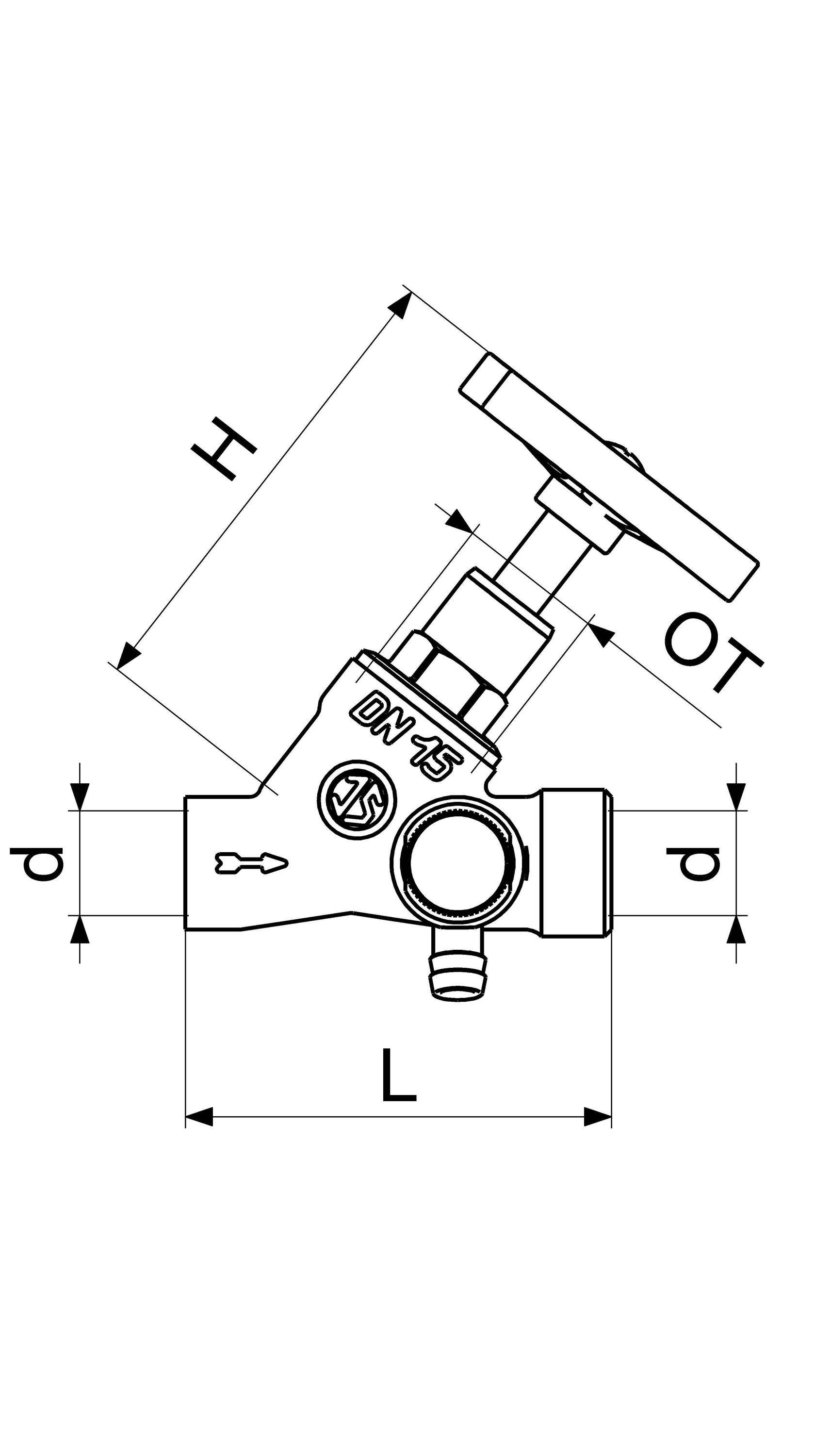 Schlösser Armaturen JS SCHRAEGSITZVENTIL,M.ENTLEERUNG O.VERSCHR.,STEIG.SP.,DN10,