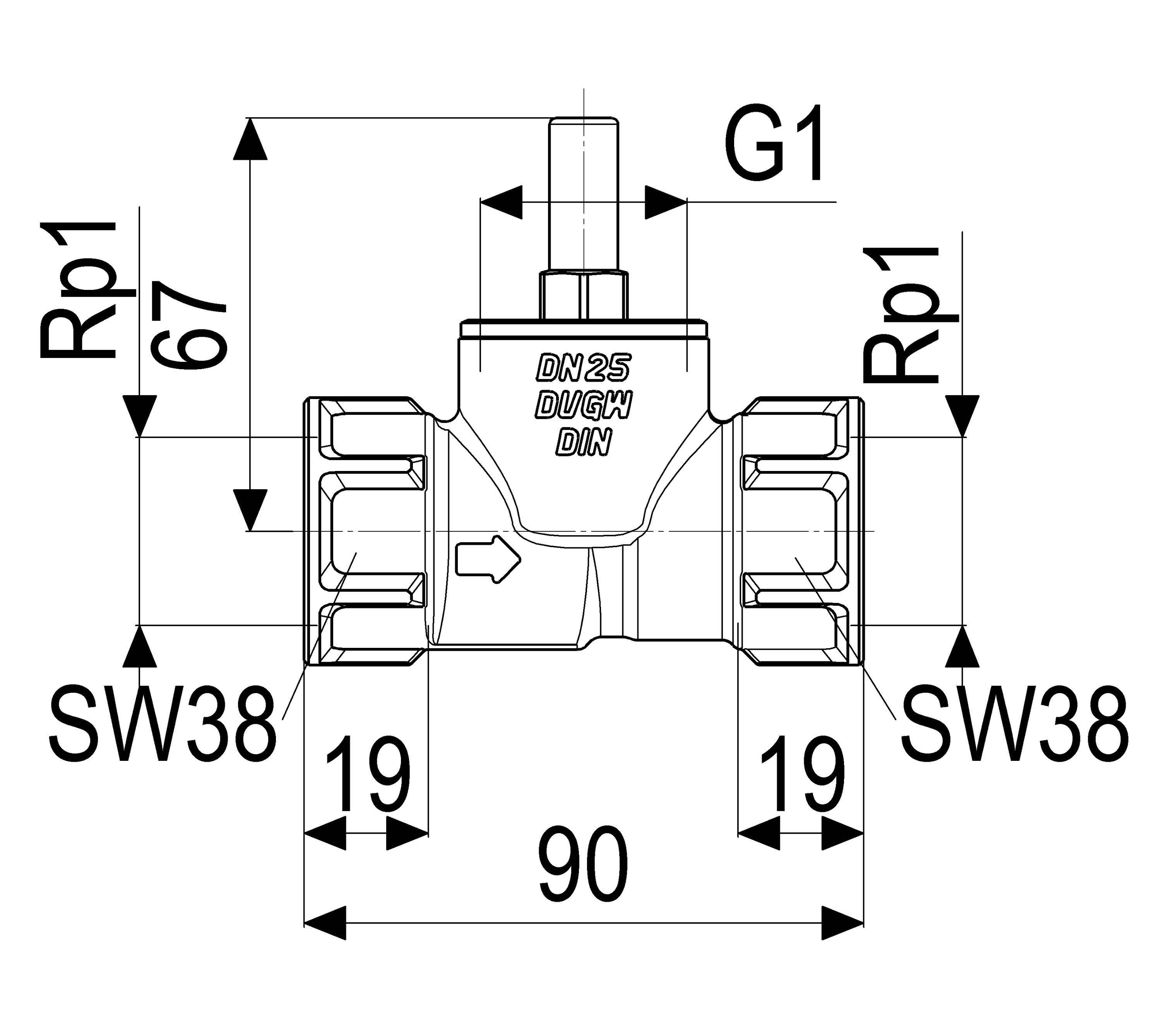 Schlösser Armaturen JS RUECKSCHLAGVENTIL, GERADSITZ MUFFENANSCHLUSS,DN25,G 1" 7