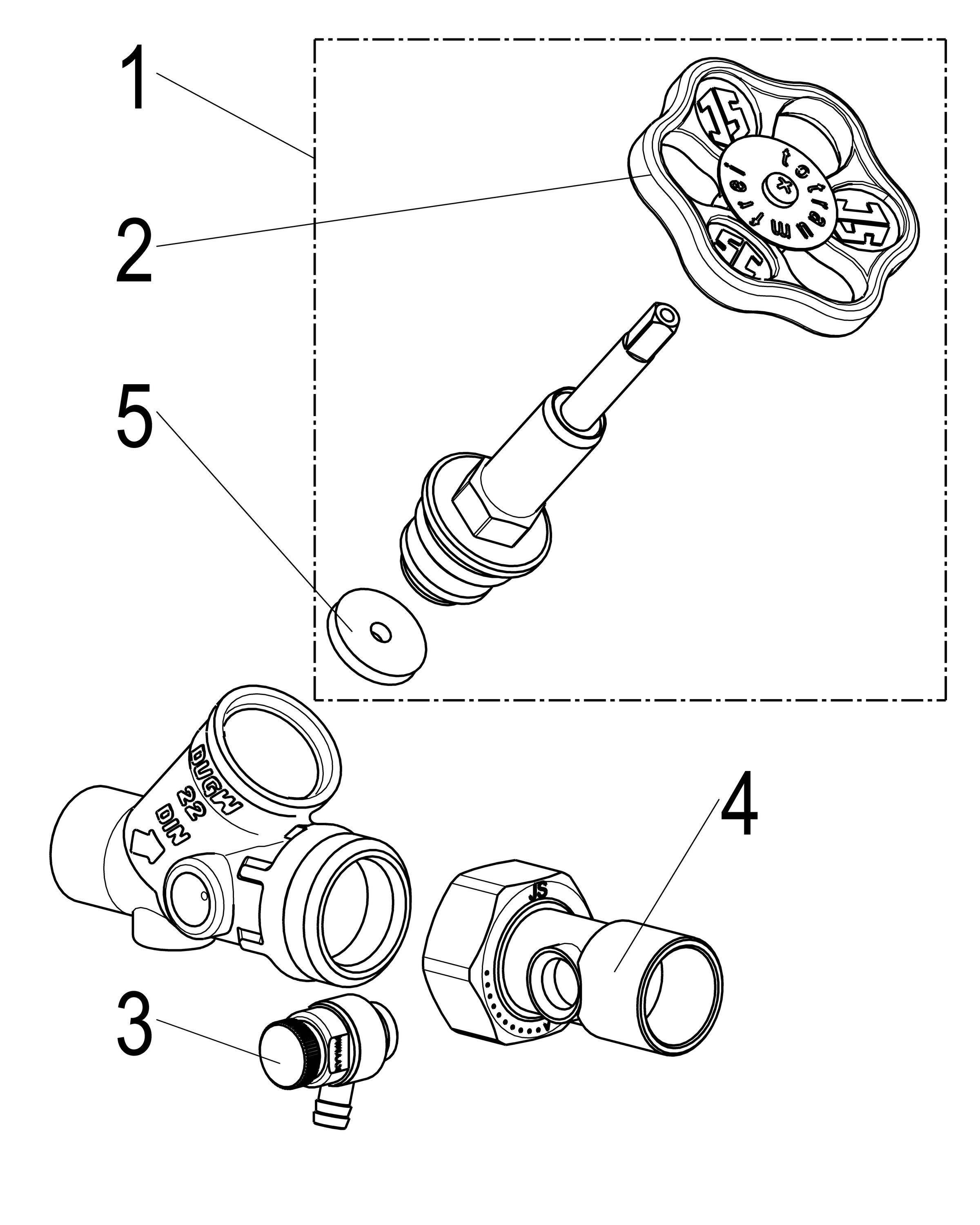 Schlösser Armaturen JS FREISTROMVENTIL, MIT ENTL. IN VSB AUSG.,ST.SP.,DN20,LOET2