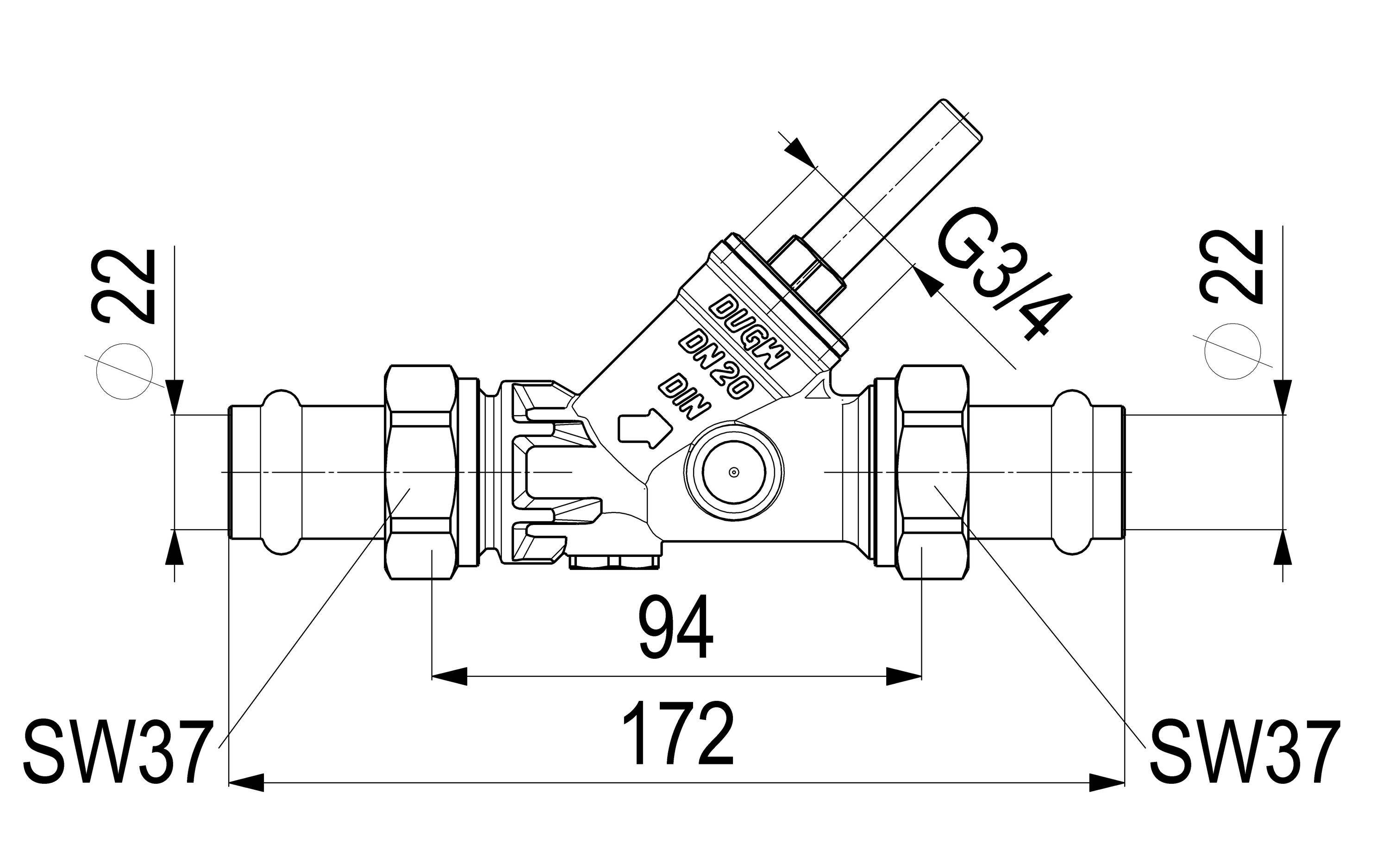 Schlösser Armaturen JS RUECKFLUSSVERHINDERER, O.ENTL. PRESS AG MULTI,DN20,PRESS