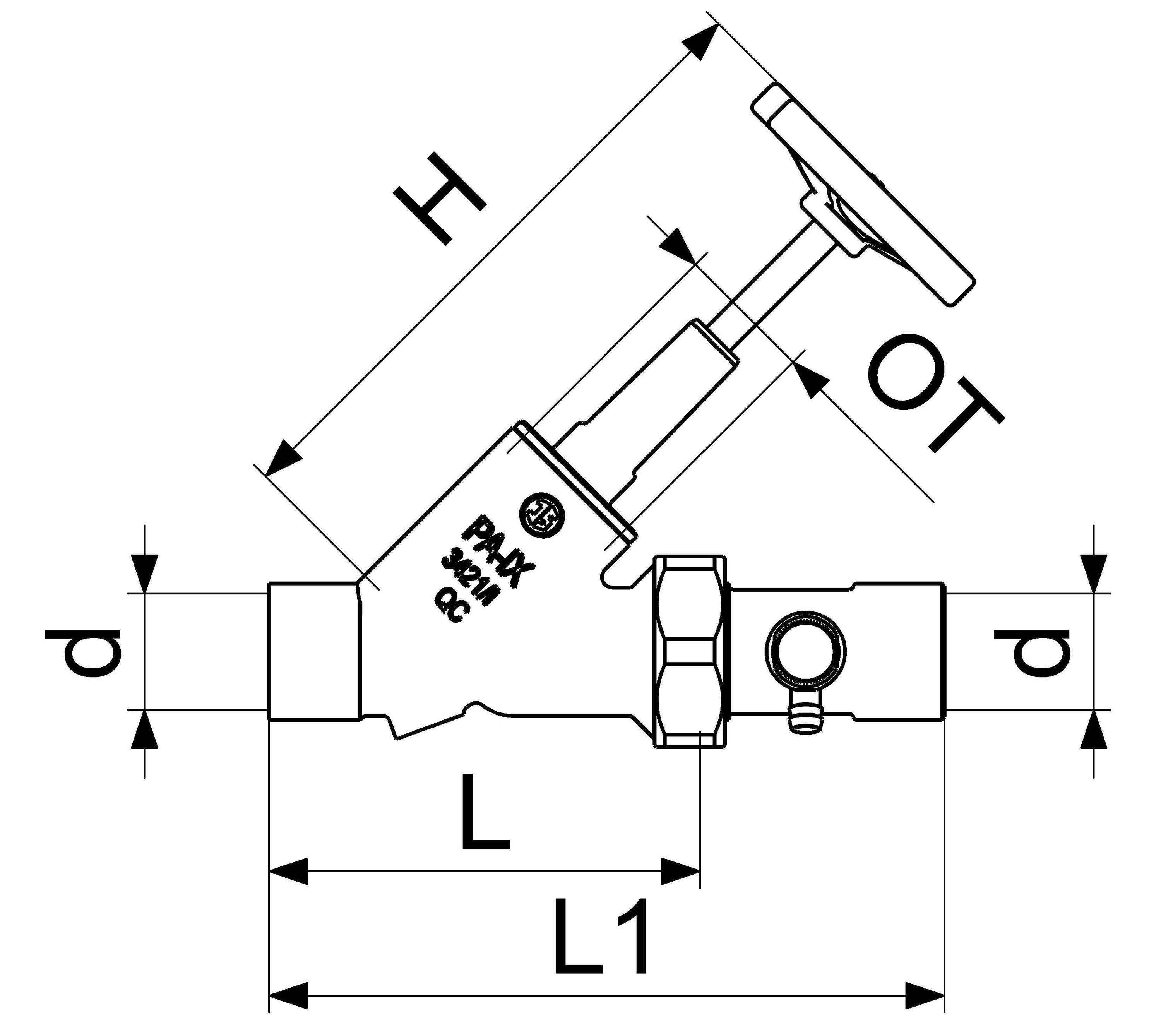 Schlösser Armaturen JS FREISTROMVENTIL, MIT ENTL. IN VSB AUSG.,ST.SP.,DN50,LOET5