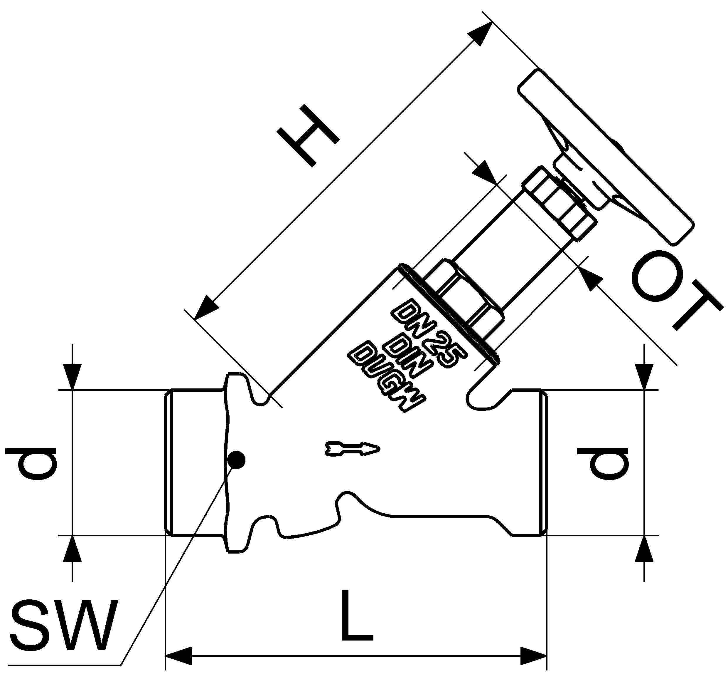 Schlösser Armaturen JS FREISTROMVENTIL, AUSSENG.MULTI O.ENTL.,N.ST.SP,DN40,AG1 3