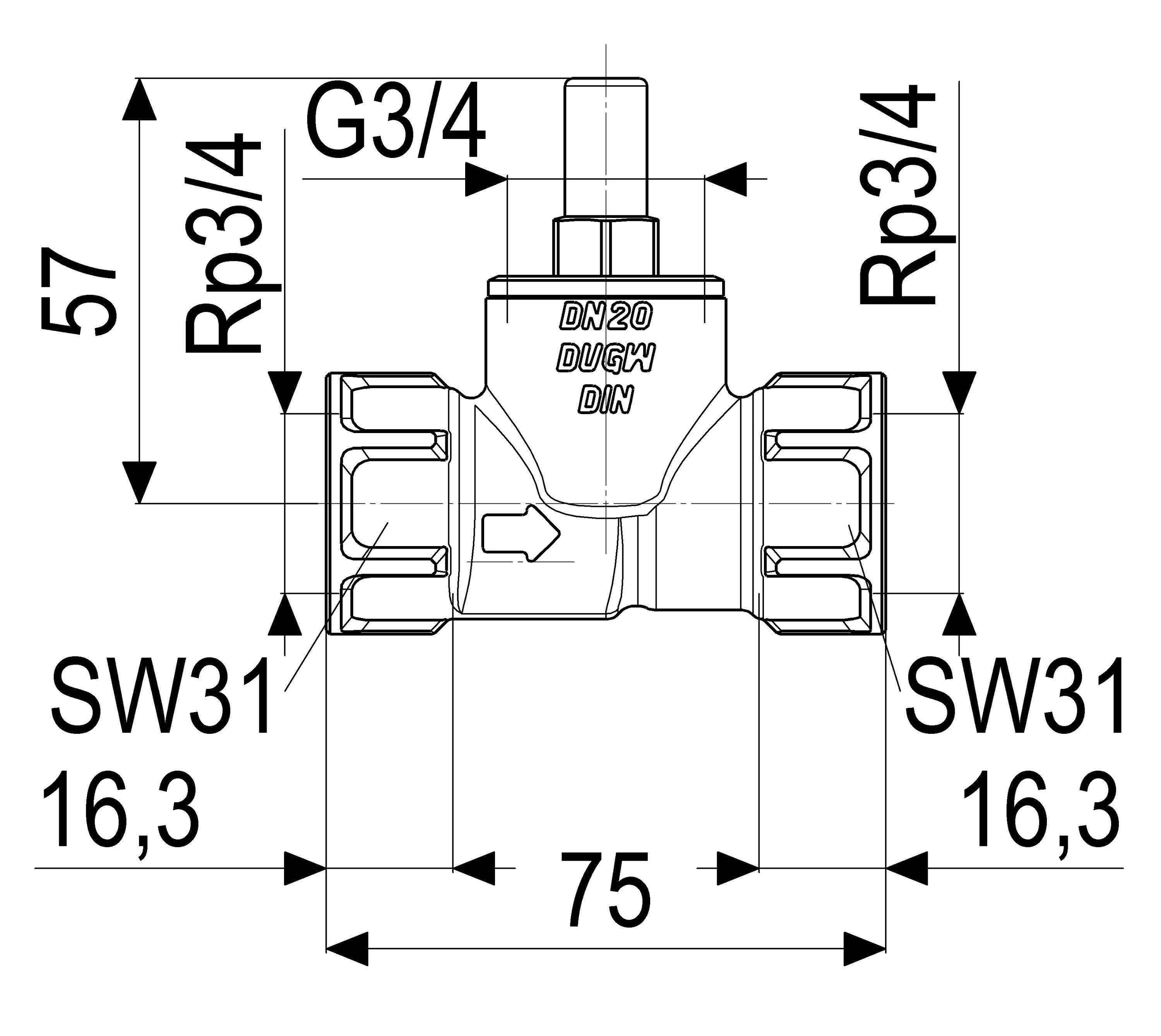 Schlösser Armaturen JS RUECKSCHLAGVENTIL, GERADSITZ MUFFENANSCHLUSS,DN20,G 3/4"