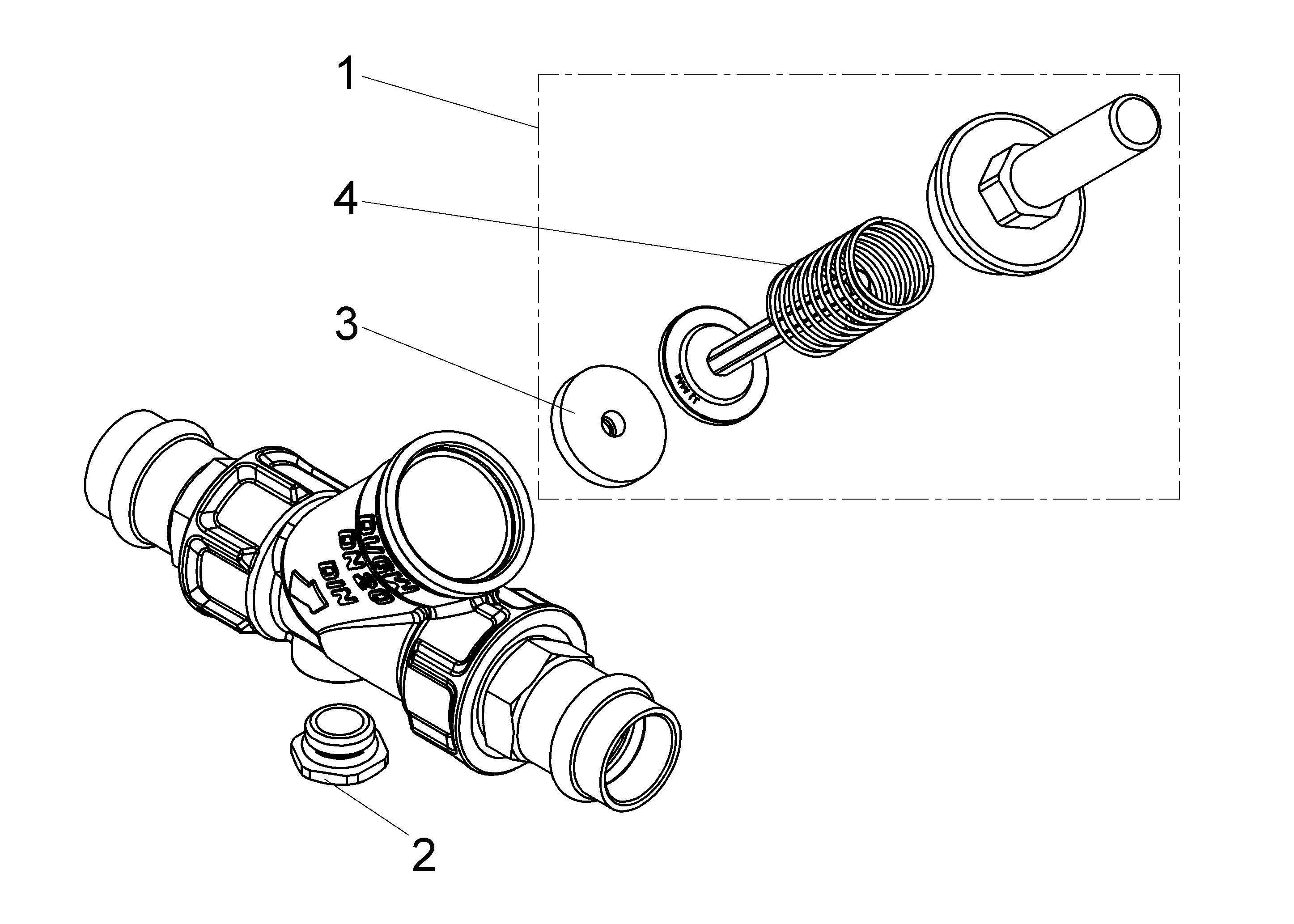 Schlösser Armaturen JS RUECKFLUSSVERHINDERER, O.ENTL. PRESSANSCHL.IG,DN20,PRESS1