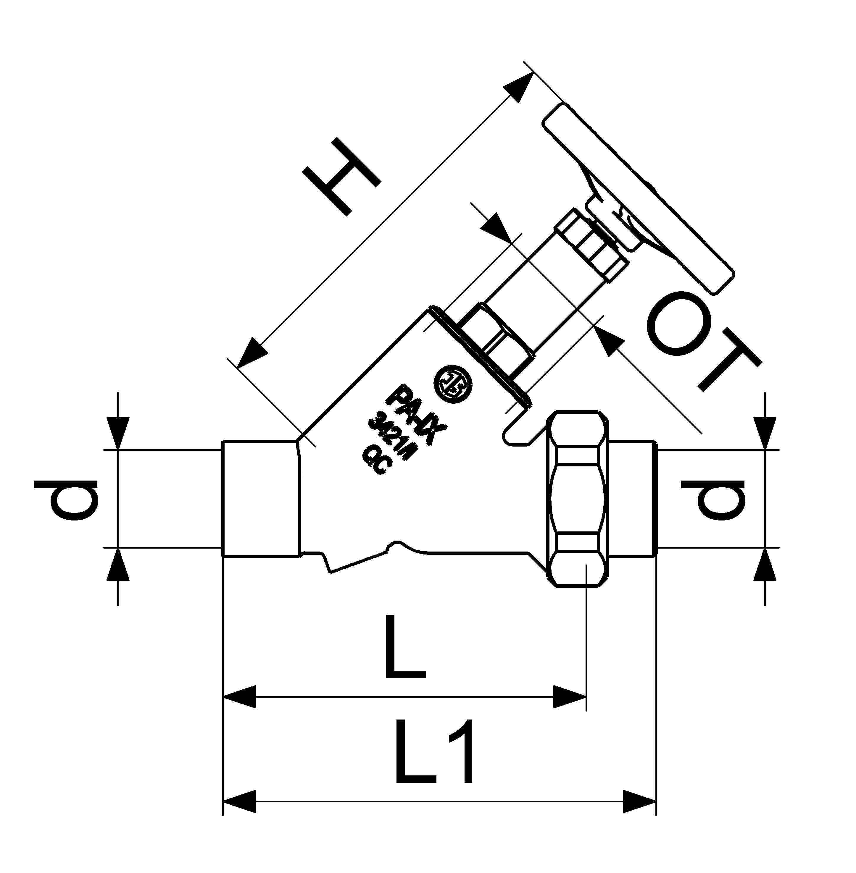 Schlösser Armaturen JS FREISTROMVENTIL,O.ENTLEERUNG AG.LOETV,N.ST.SP,DN40,LOET4