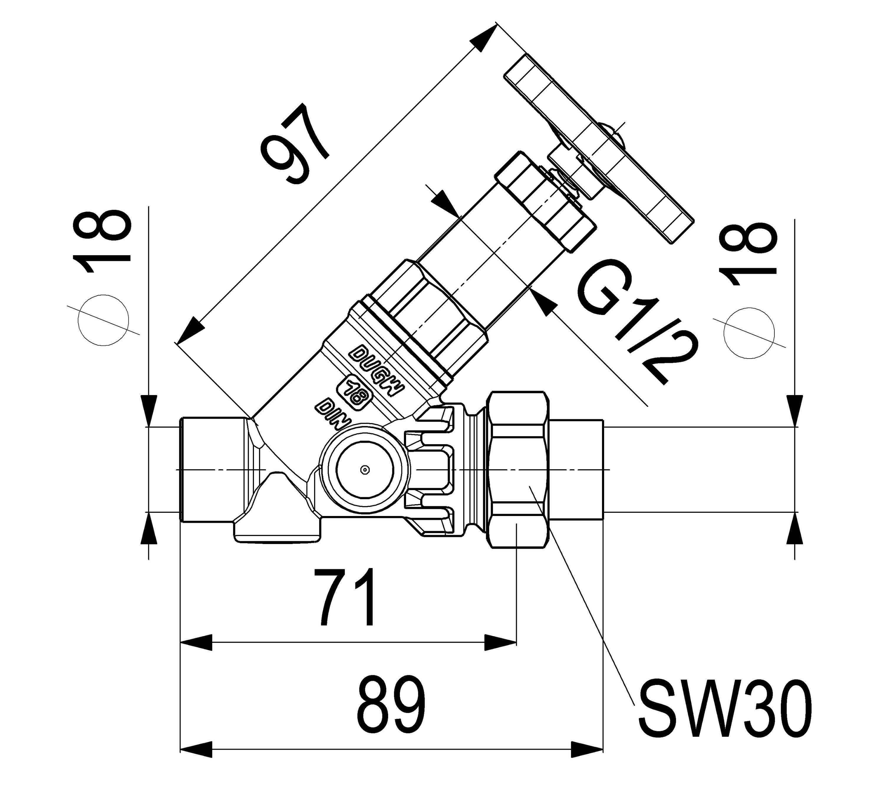 Schlösser Armaturen JS FREISTROMVENTIL,O.ENTLEERUNG AG.LOETV,N.ST.SP,DN20,LOET1