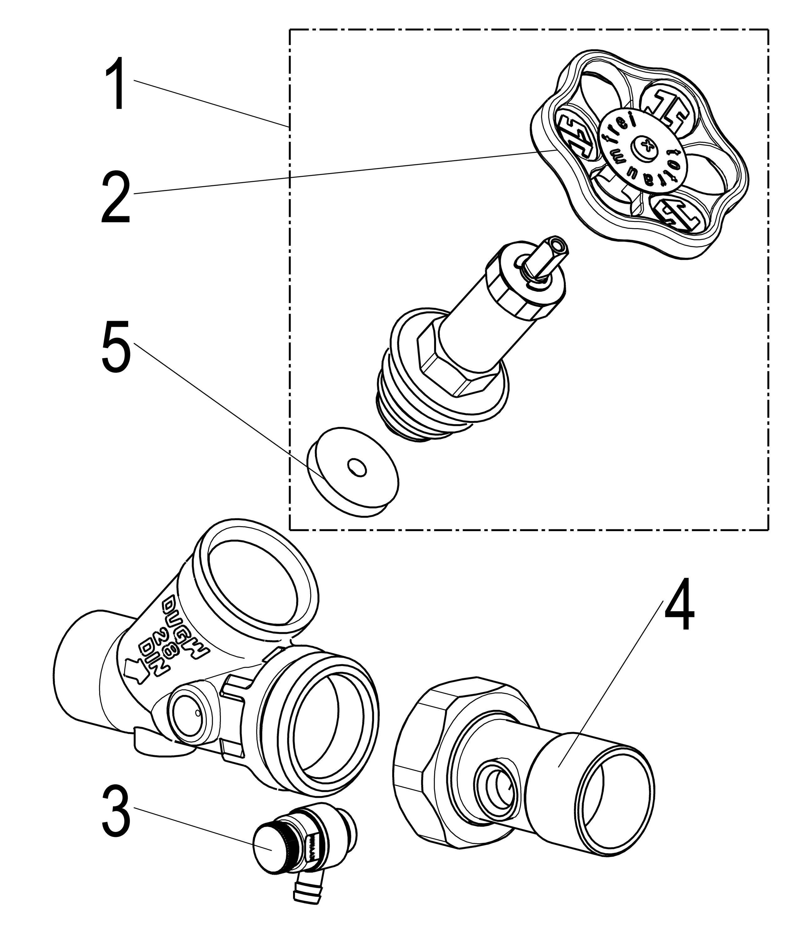 Schlösser Armaturen JS FREISTROMVENTIL, MIT ENTL. IN VSB AUSG,N.ST.SP,DN25,LOET2