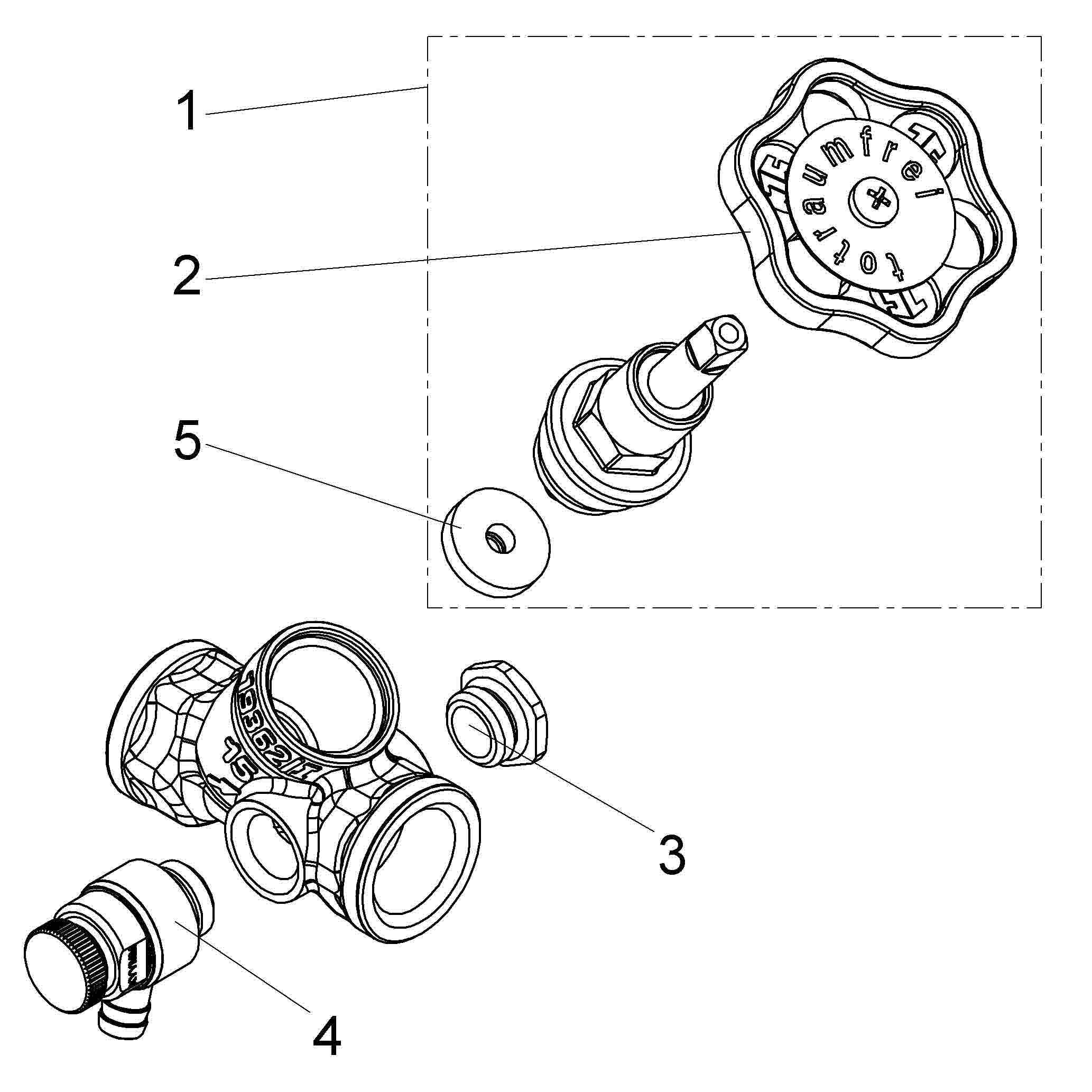 Schlösser Schrägsitzventil 1410 DN 15, Rp 1/2, m Entleer., steig. Spin.