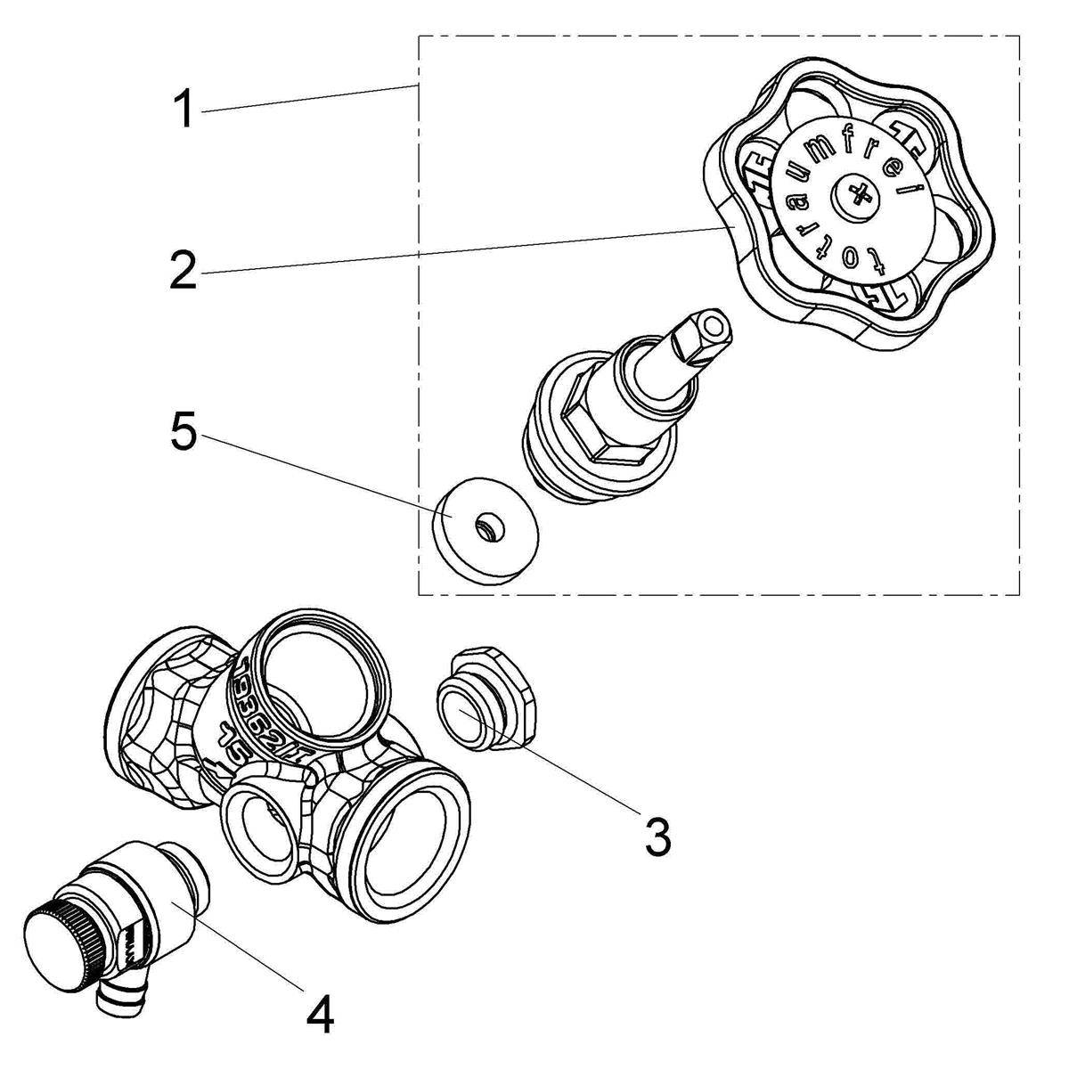 Schlösser Schrägsitzventil 1410 DN 15, Rp 1/2, m Entleer., steig. Spin.