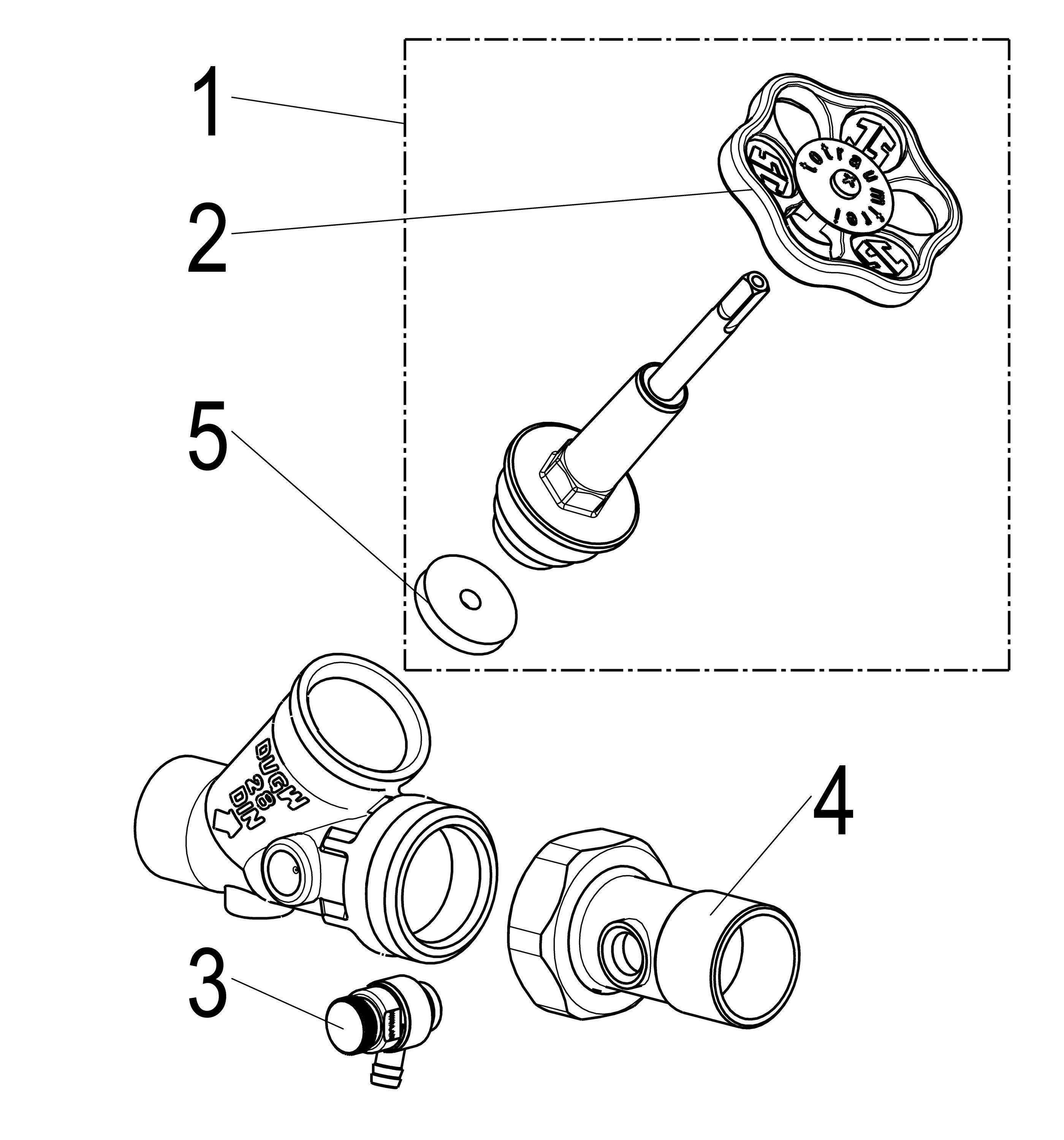 Schlösser Armaturen JS FREISTROMVENTIL, MIT ENTL. IN VSB AUSG.,ST.SP.,DN25,LOET2