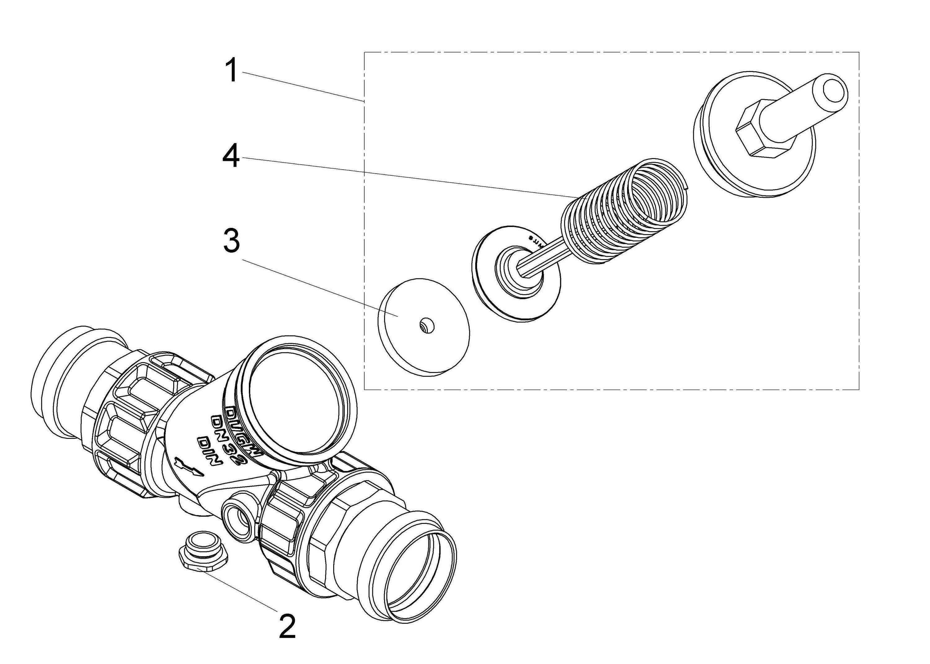 Schlösser Armaturen JS RUECKFLUSSVERHINDERER, O.ENTL. PRESSANSCHL.IG,DN32,PRESS3