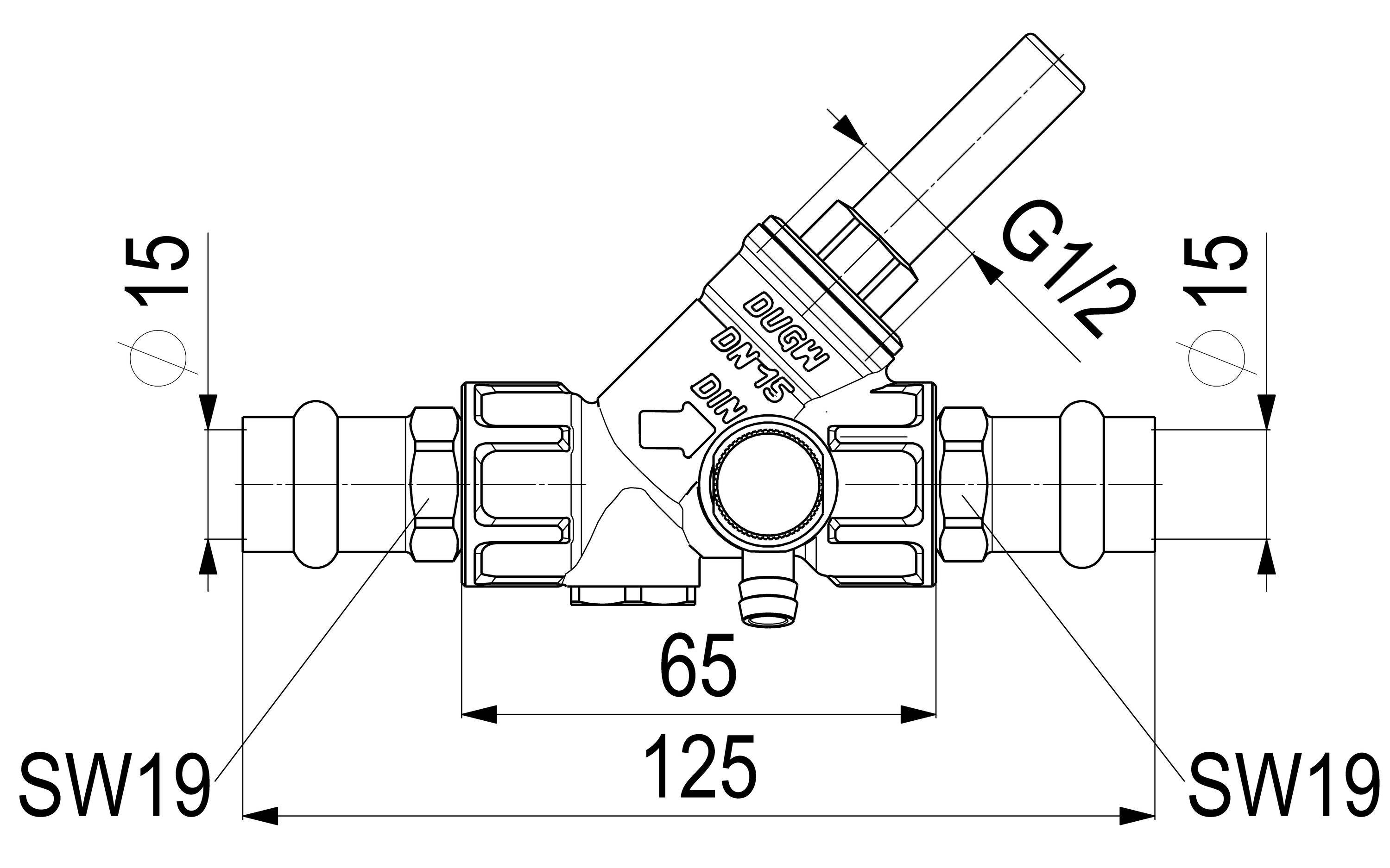 Schlösser Armaturen JS RUECKFLUSSVERHINDERER, M.ENTL. PRESSANSCHL.IG,DN15,PRESS1