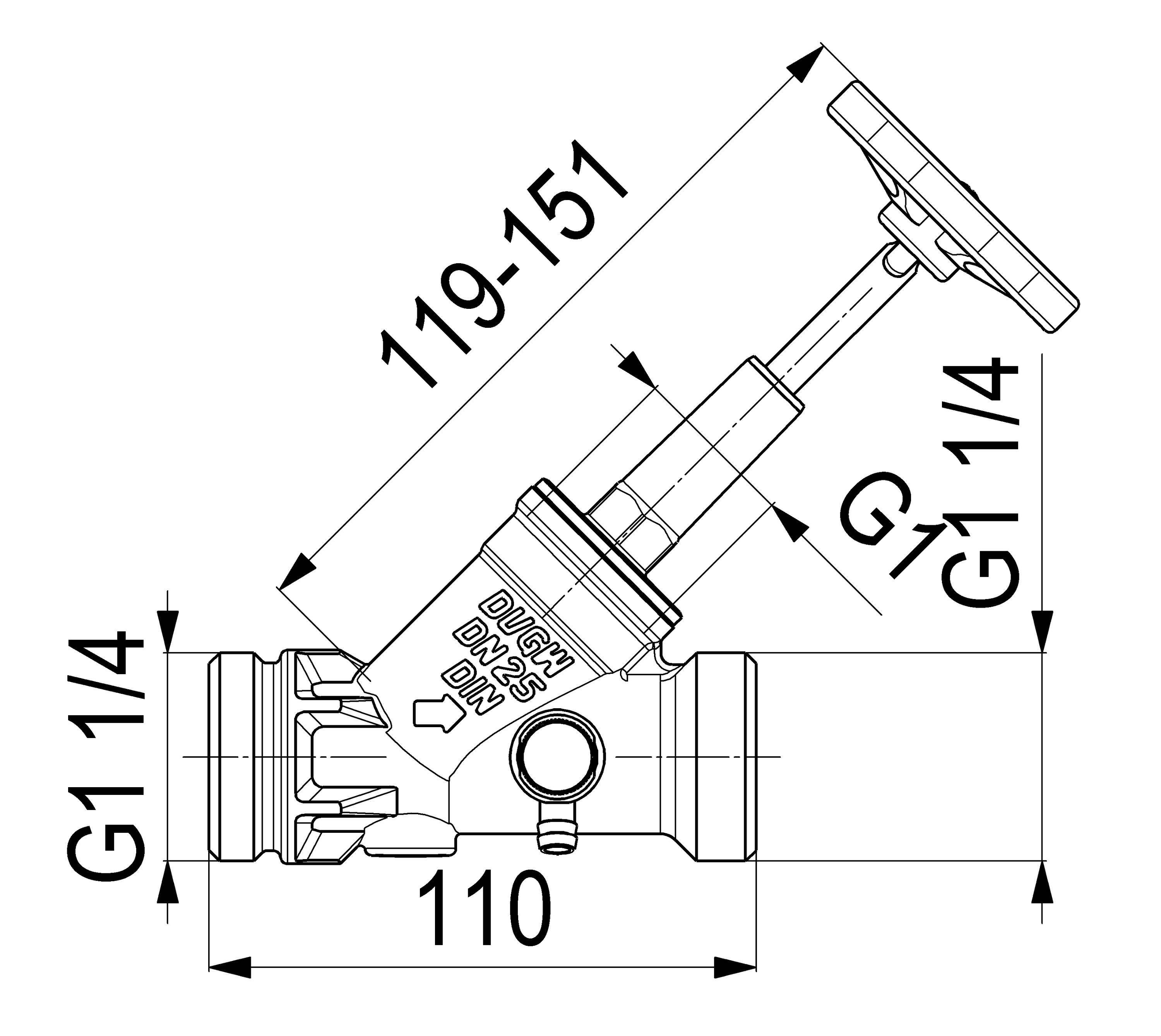 Schlösser Armaturen JS FREISTROMVENTIL, AUSSENG.MULTI M.ENTL.,ST.SP.,DN25,AG1 1/