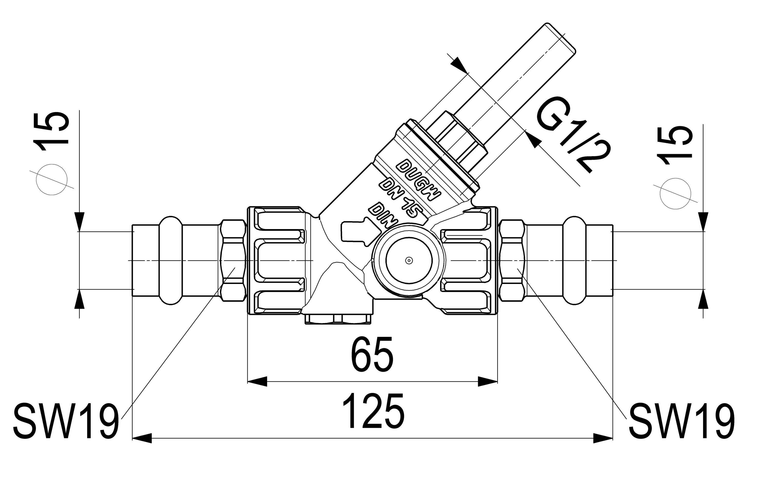Schlösser Armaturen JS RUECKFLUSSVERHINDERER, O.ENTL. PRESSANSCHL.IG,DN15,PRESS1