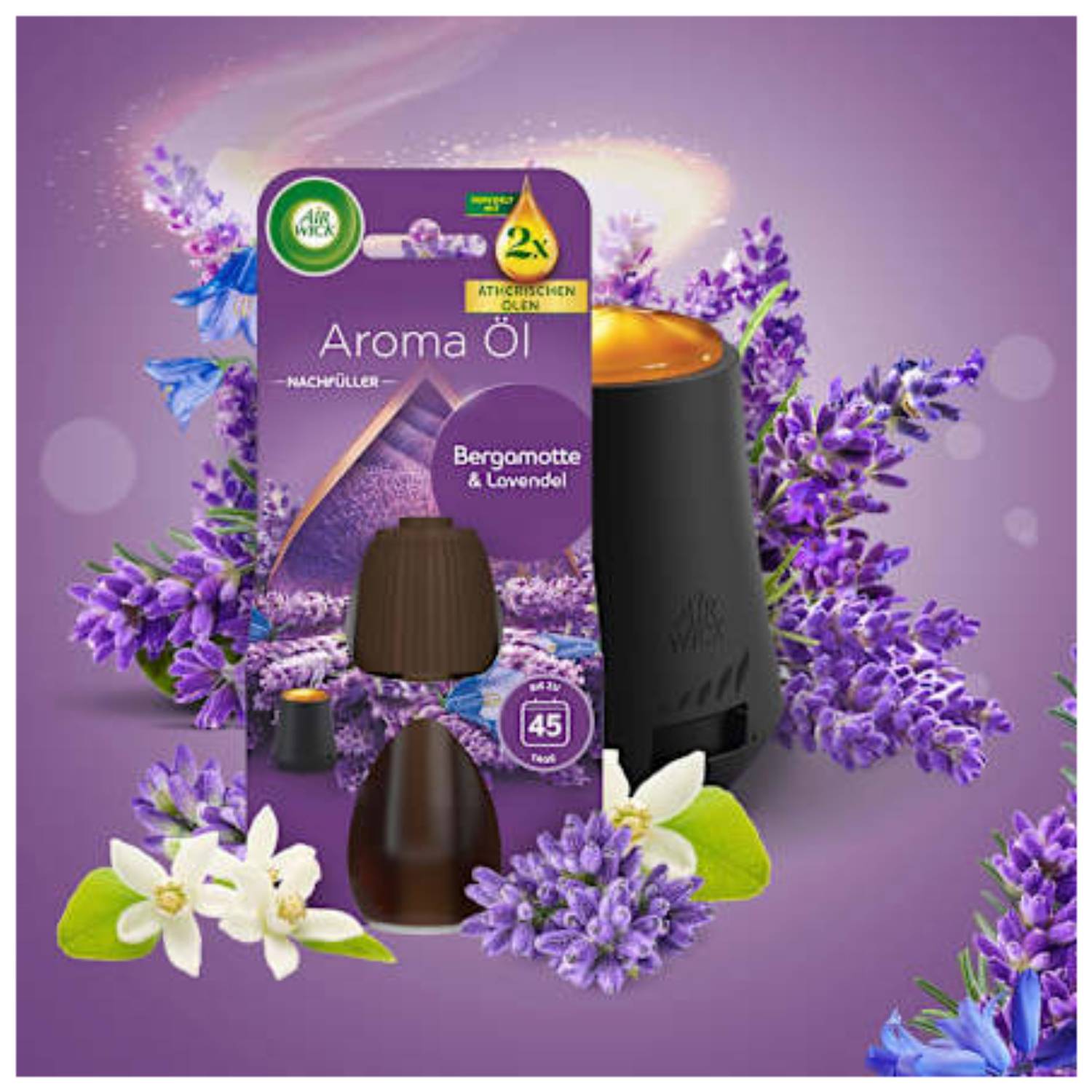 Air Wick 3307901, Drinnen, 20 ml, Mehrfarbig, Blumig, Lavendel, 45 Tag(e)