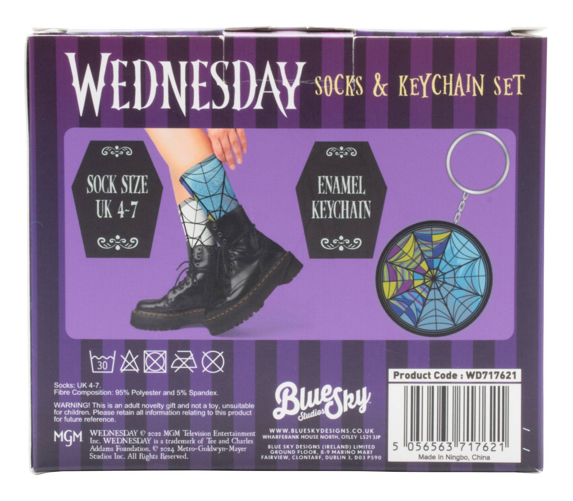 Wednesday - Socken &amp; Schlüsselanhänger Set Multimedia-Technik Lizensierte Gadgets