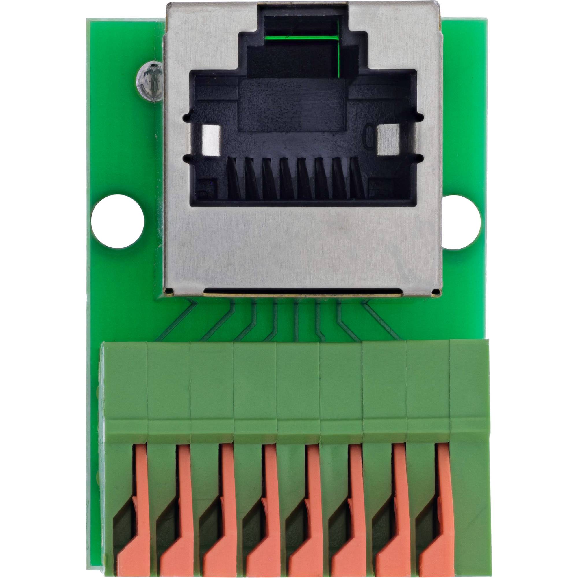 InLine® RJ45 Buchse an Push-In-Klemme, 8pol, Cat.5e, gewinkelt Adapter / Konverter Terminalblock