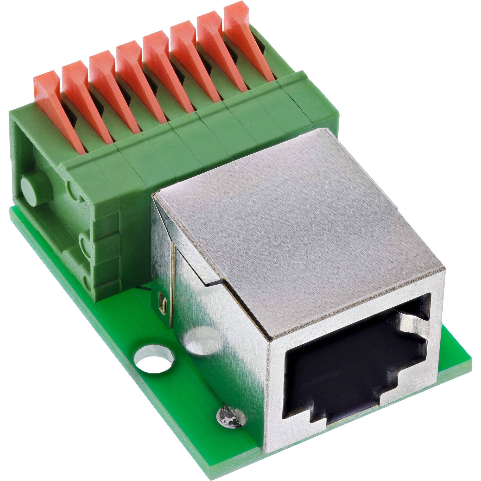 InLine® RJ45 Buchse an Push-In-Klemme, 8pol, Cat.5e Adapter / Konverter Terminalblock