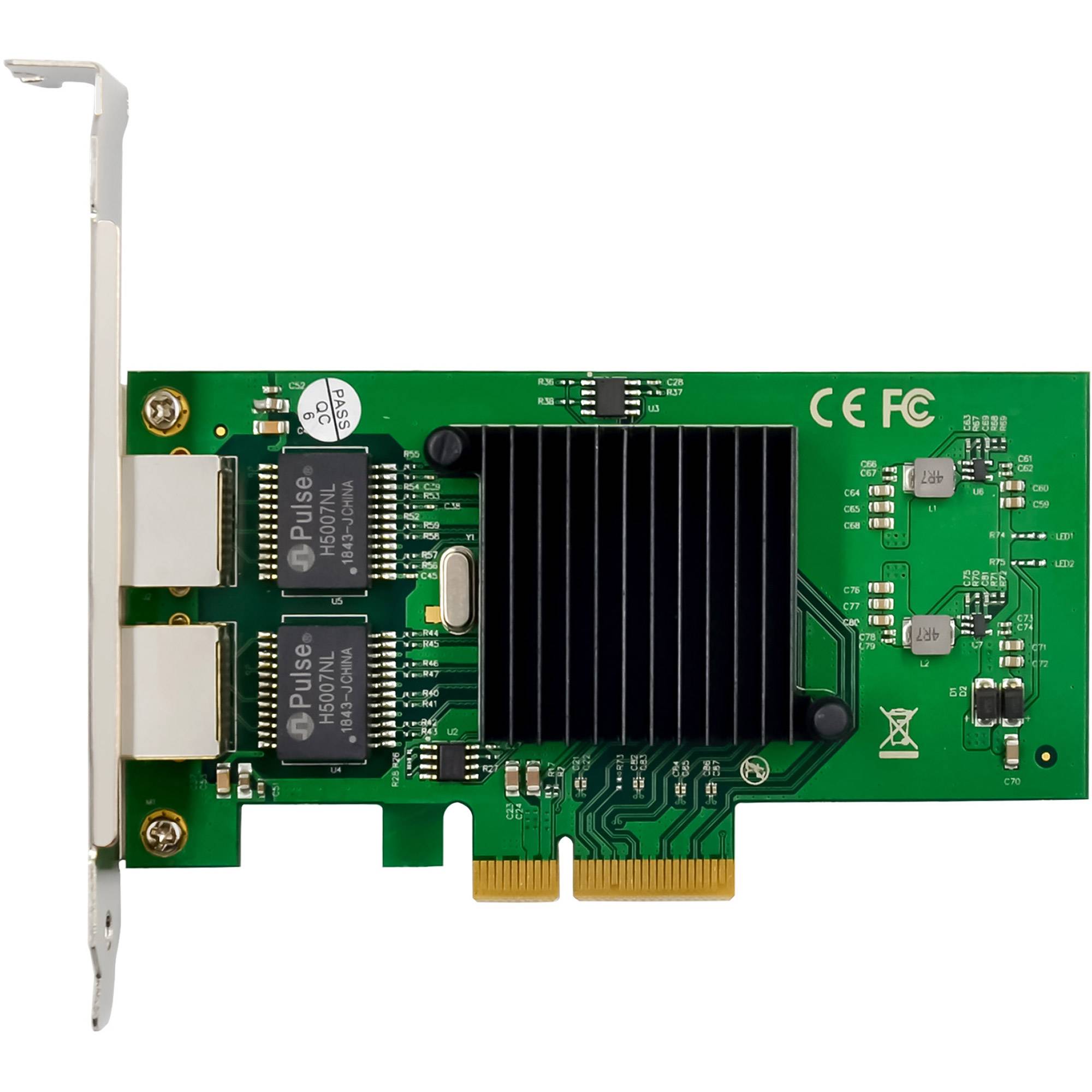 InLine® Dual-Gigabit Netzwerkkarte, 2x RJ45 1 Gb/s, PCIe x4, inkl. Low-Profile