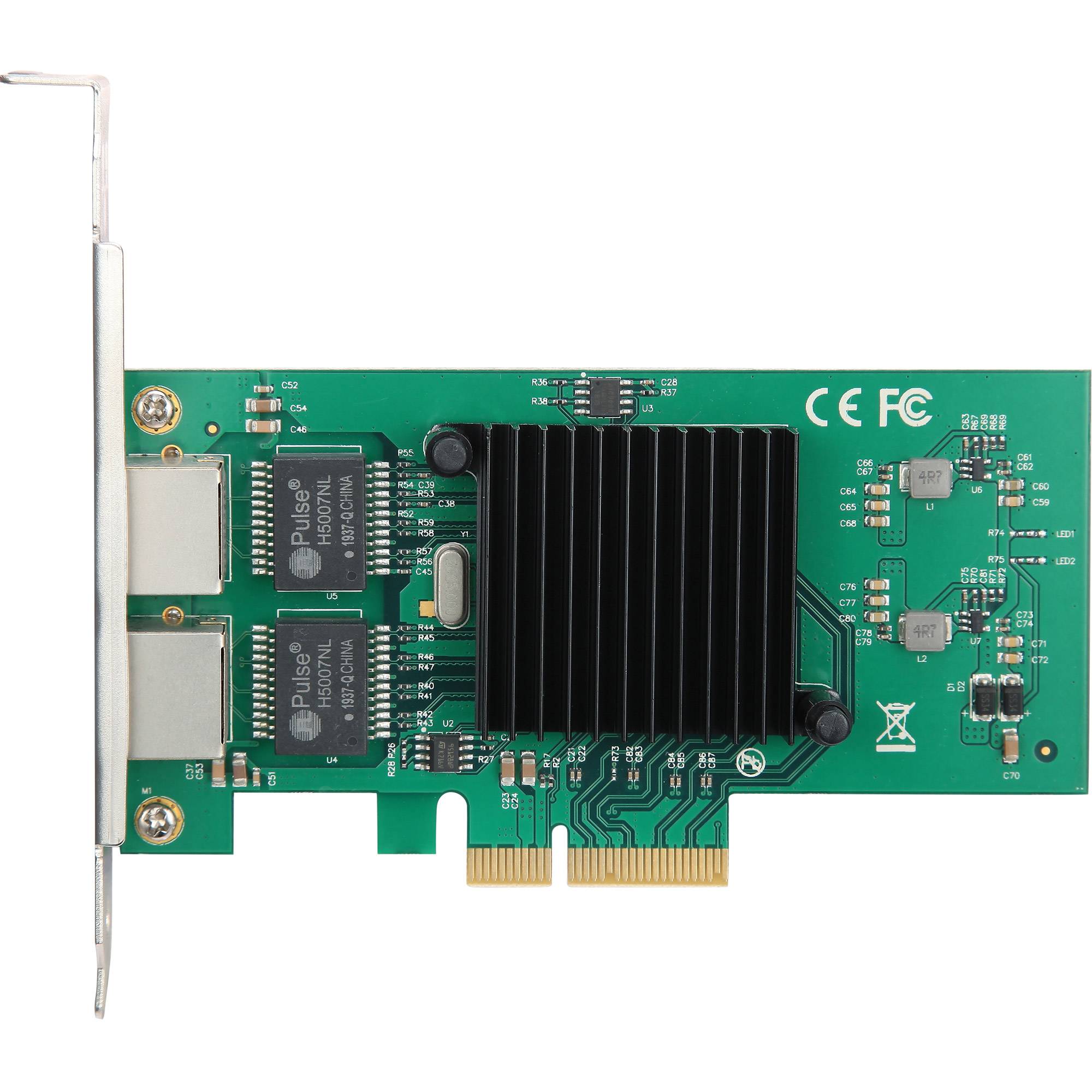 InLine® Dual-Gigabit Netzwerkkarte, 2x RJ45 1 Gb/s, PCIe x4, inkl. Low-Profile