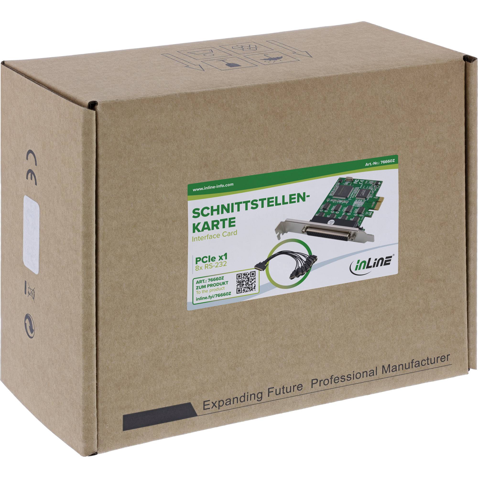 InLine® Schnittstellenkarte, PCIe x1 zu 8x RS-232, D-Sub 9 Stecker I/O-Karten / Frontpanel /
