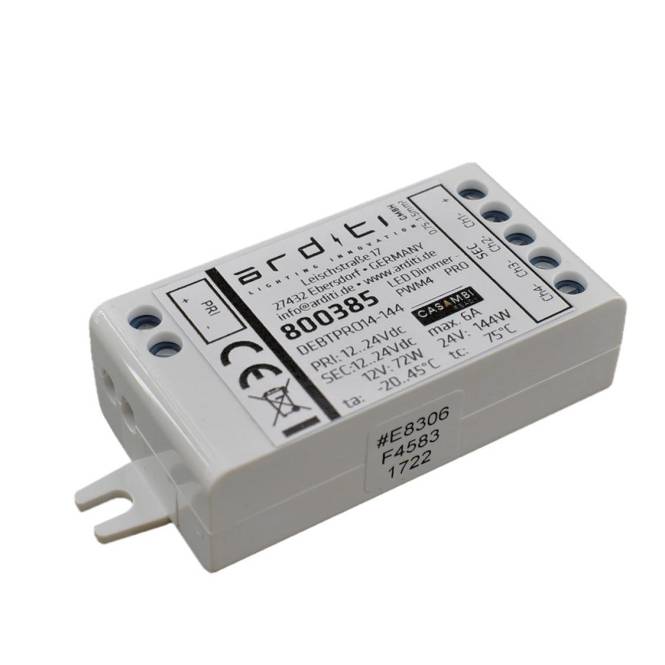 Casambi Dimmer PWM4 PRO 4-Kanal 800385 Empfänger RGBW 12V 72W /24V 144W IP20 Techn.Licht/Wohnraum