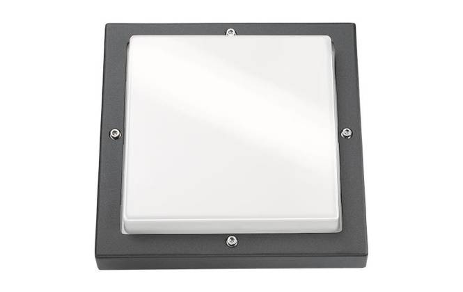 SGL LED-Wandleuchte Bassi schwarz 614188 10W 580lm 3K IK10 IP65 m.Dae 240x240mm Techn.Licht/Wohnraum