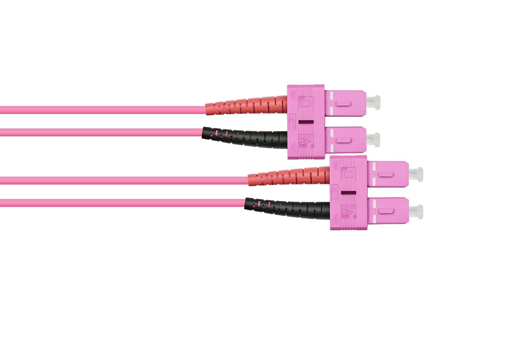 VARIA LWL Patchkabel OM4, Duplex, SC Stecker an SC Stecker, violett, 5m