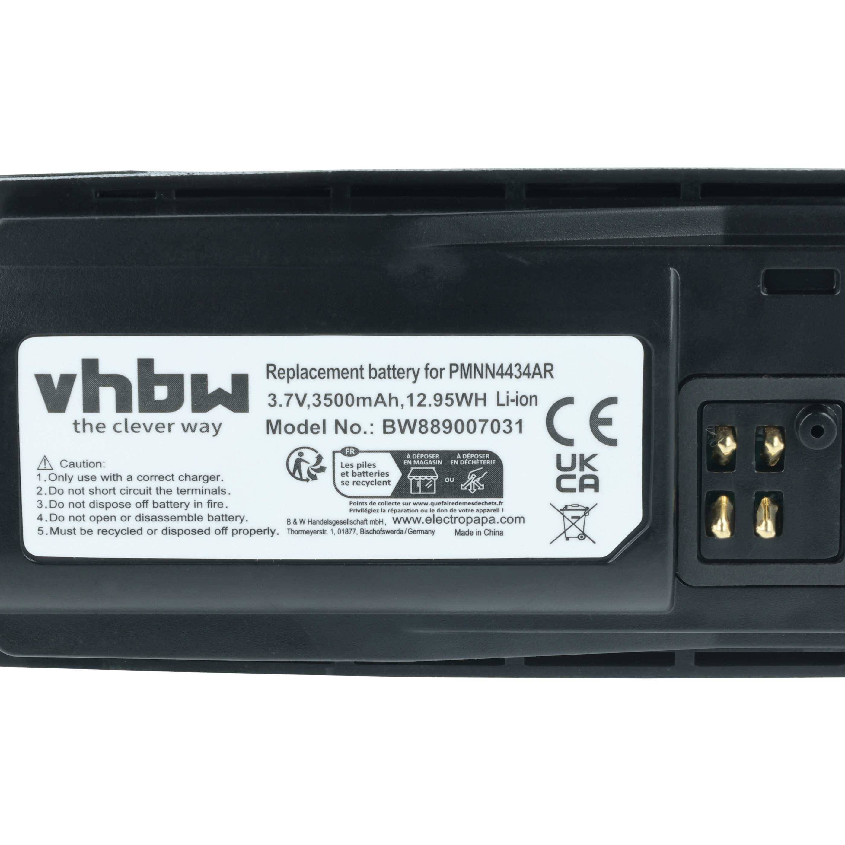 vhbw 3x Akku kompatibel mit Motorola RMU2080d, RMU2080, RMU2040, RMM2050, RMU2050, RMU2043 Funkgerät, Walkie Talkie
