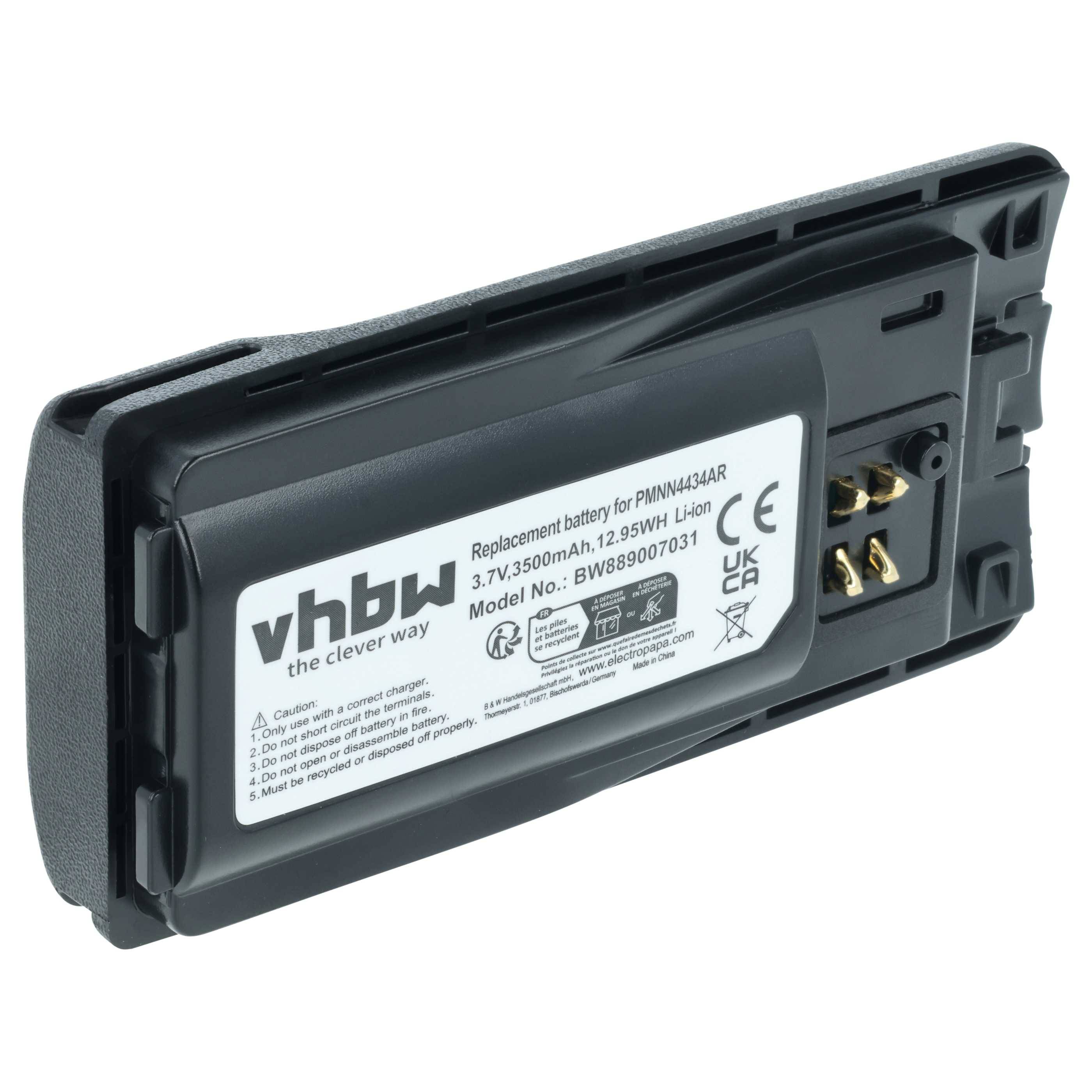 vhbw Akku kompatibel mit Motorola XT460, XT420, XT660d Funkgerät, Walkie Talkie (3500 mAh, 3,7 V, Li-Ion)