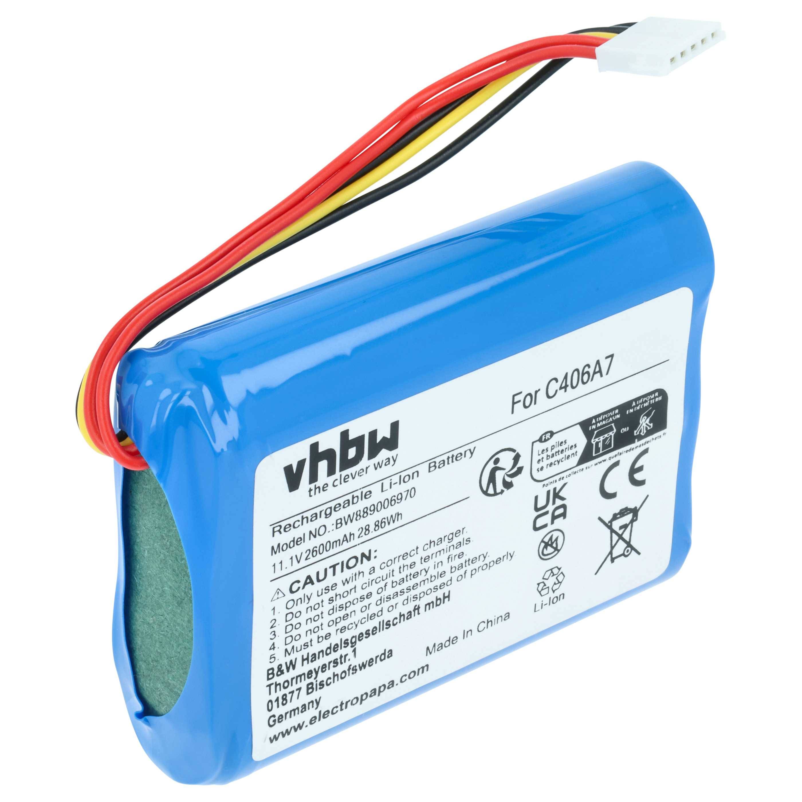 vhbw Akku kompatibel mit Marshall Middelton Lautsprecher Boxen Speaker (2600 mAh, 11,1 V, Li-Ion)