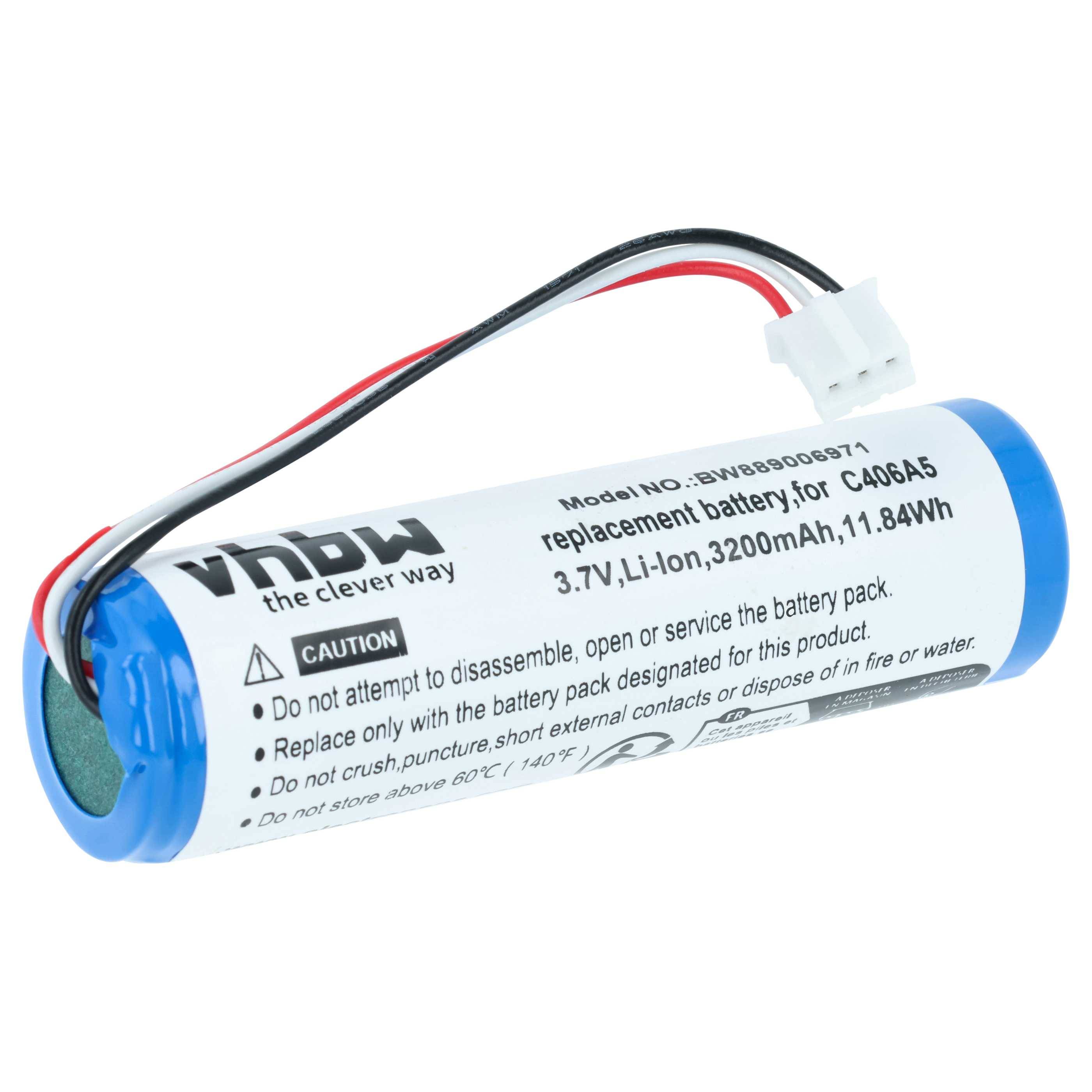 vhbw Akku Ersatz für Marshall C406A5 | für Lautsprecher Boxen Speaker (3200 mAh, 3,7 V, Li-Ion)