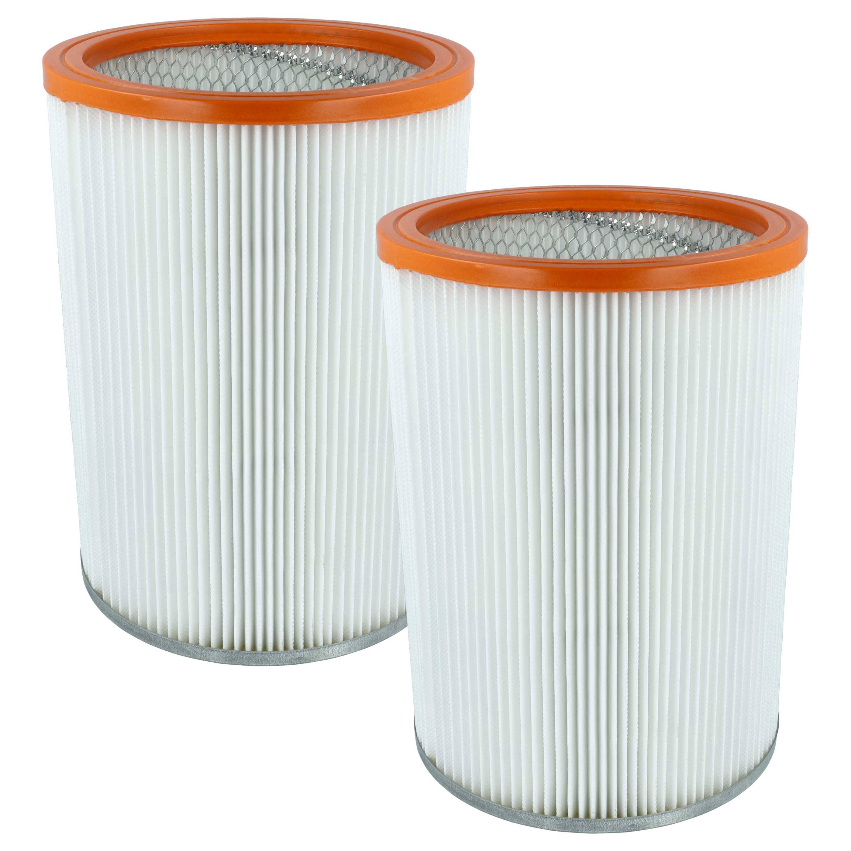vhbw 2x Faltenfilter kompatibel mit Nilfisk / Alto / Wap EC 850-E | EC 850, 41164 Staubsauger - Patronenfilter Orange