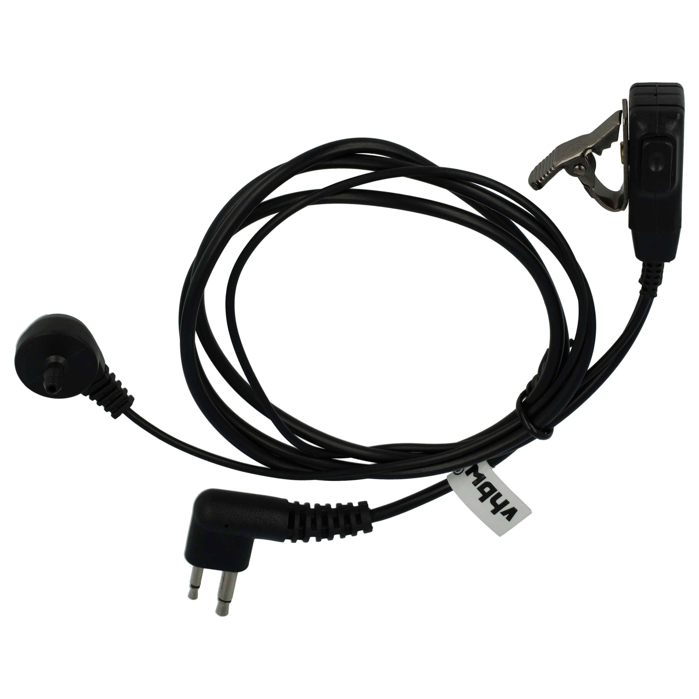 vhbw 5x Headset kompatibel mit Motorola Radius P110 Funkgerät | transparent, schwarz, Transparenter Akustikschlauch